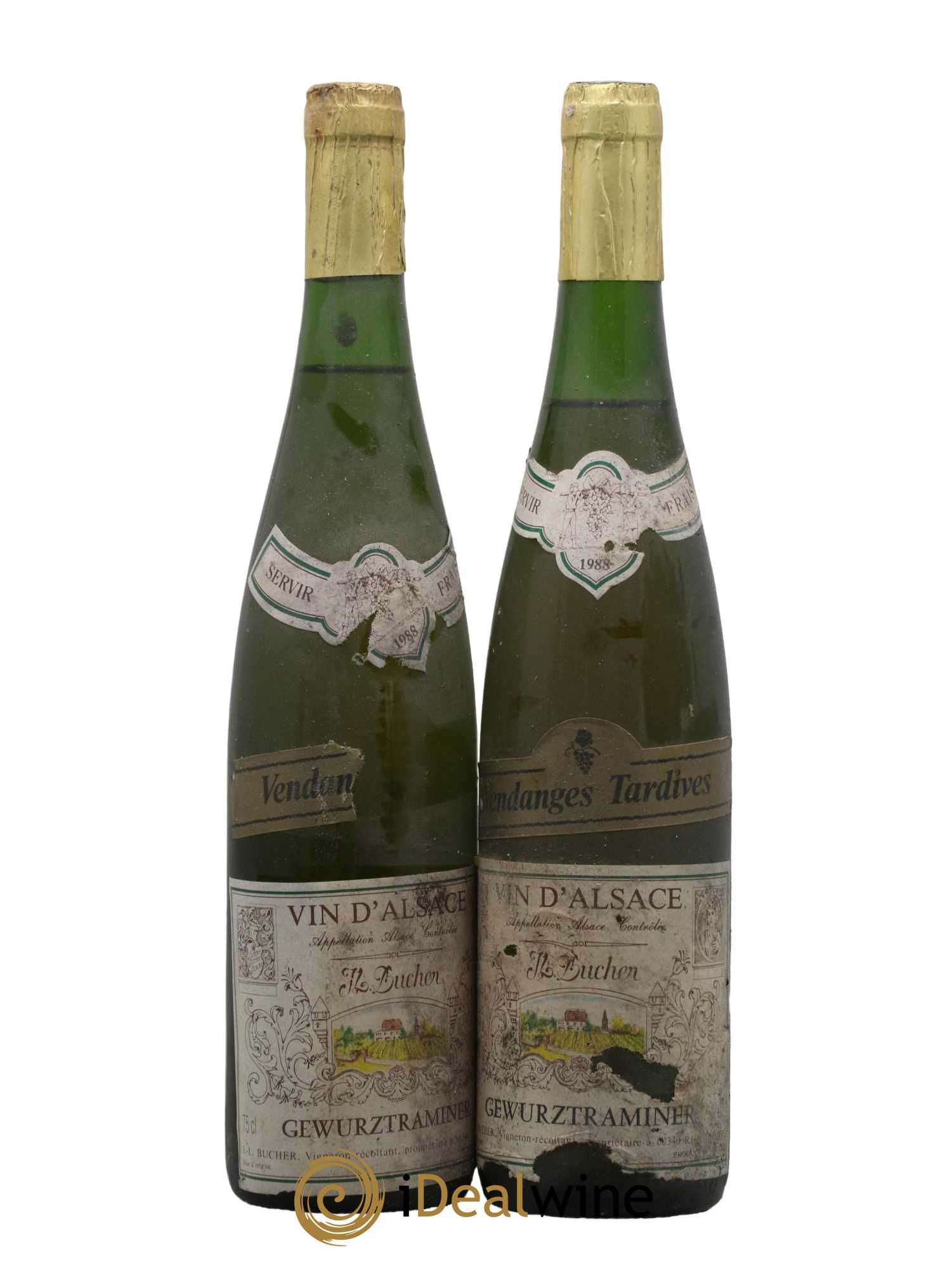 Alsace Gewurztraminer Vendanges Tardives Domaine Bucher 1988 - Lotto di 2 bottiglie - 0