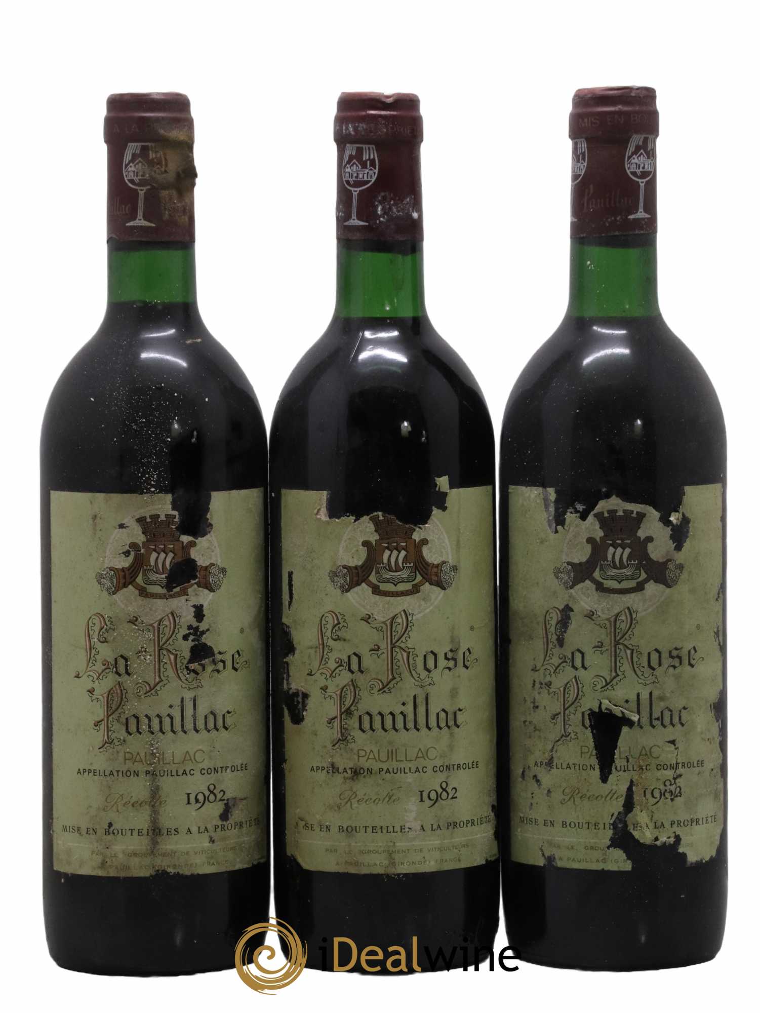 Pauillac Château La Rose Pauillac 1982 - Lot de 3 bouteilles - 0