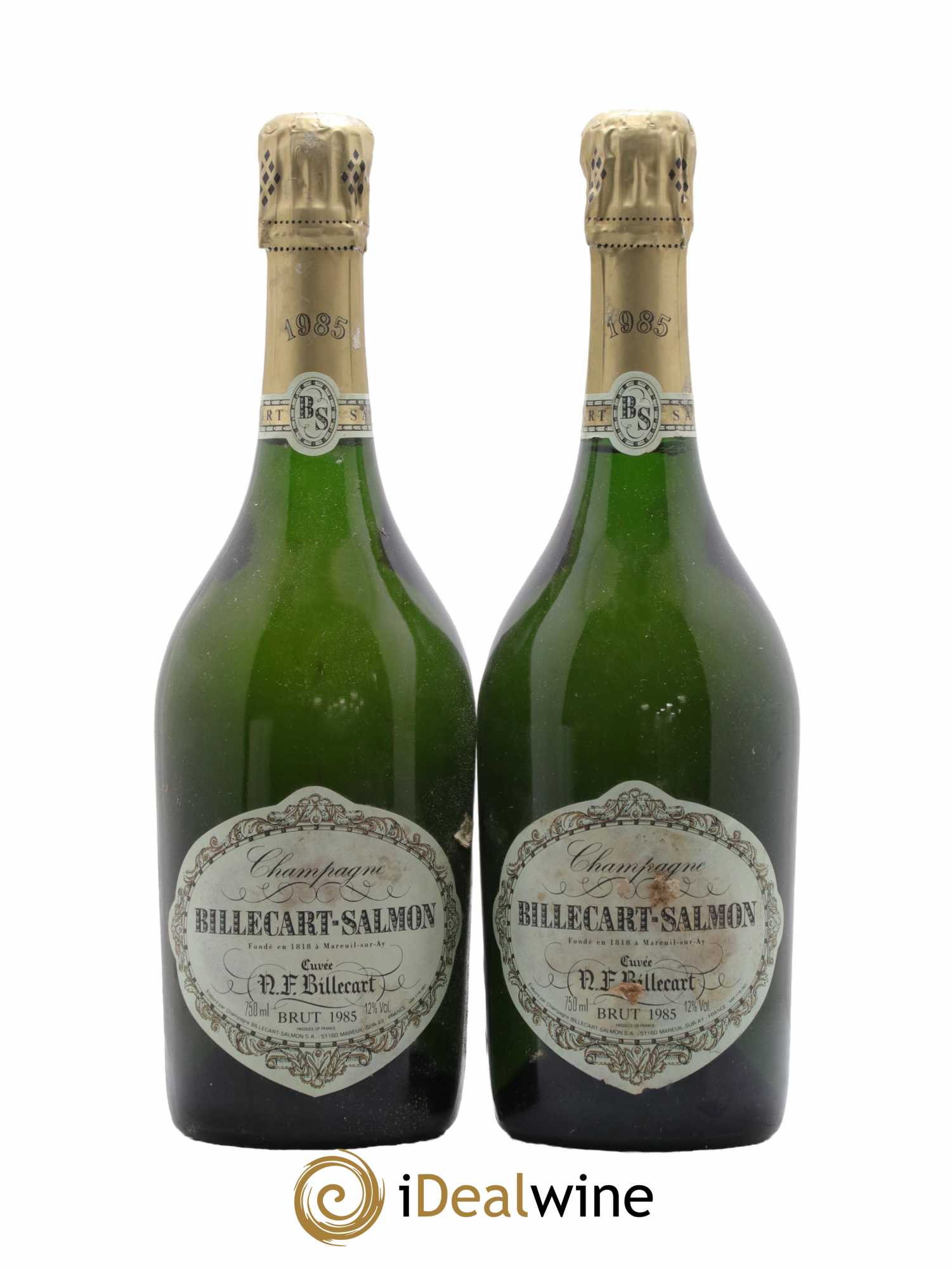 Brut Nicolas François Billecart Billecart-Salmon 1985 - Lotto di 2 bottiglie - 0