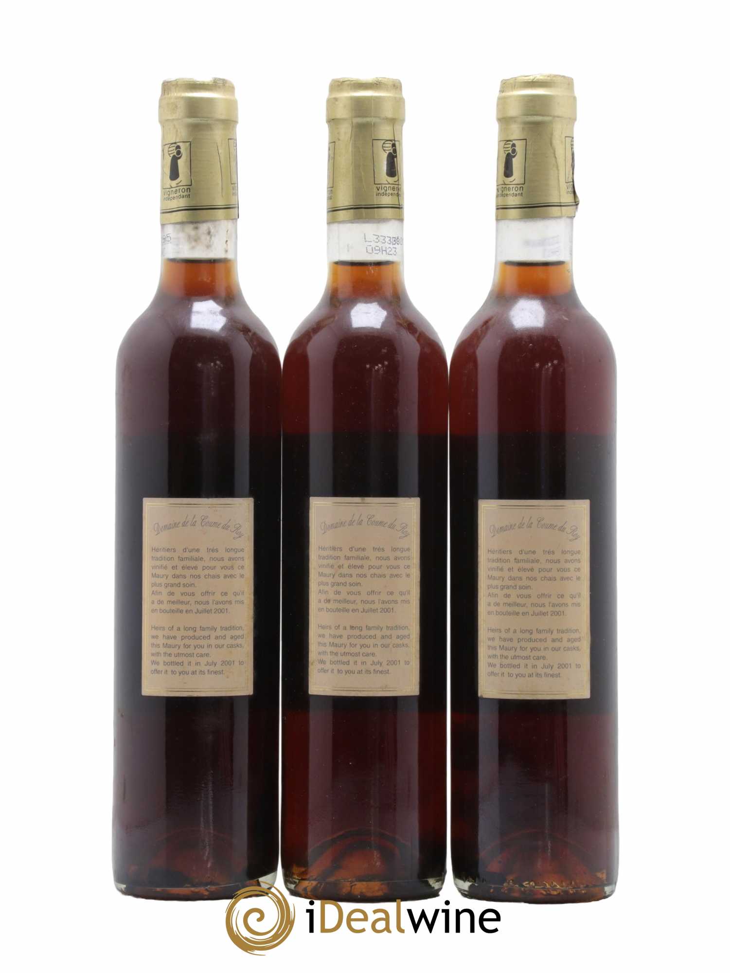 Maury Vin Doux Naturel Vieilli en Foudres de Chêne Domaine de la Coume du Roy 50cl 1925 - Lot of 3 bottles - 1
