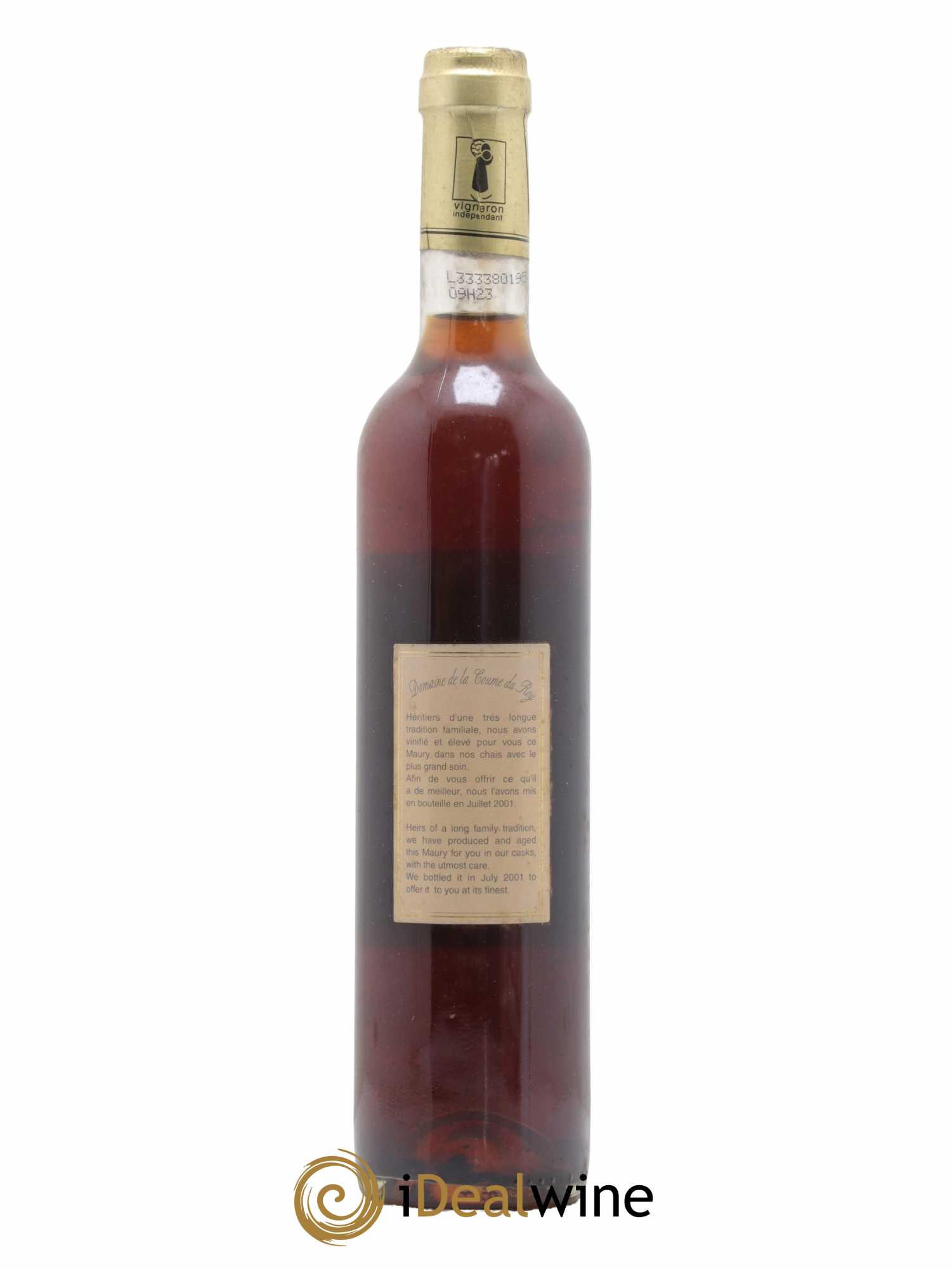 Maury Vin Doux Naturel Vieilli en Foudres de Chêne Domaine de la Coume du Roy 50cl 1925 - Lot de 1 bouteille - 1