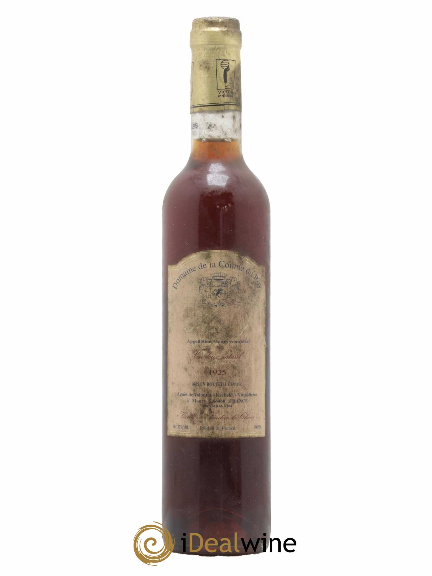 Maury Vin Doux Naturel Vieilli en Foudres de Chêne Domaine de la Coume du Roy 50cl 1925 - Lot de 1 bouteille - 0