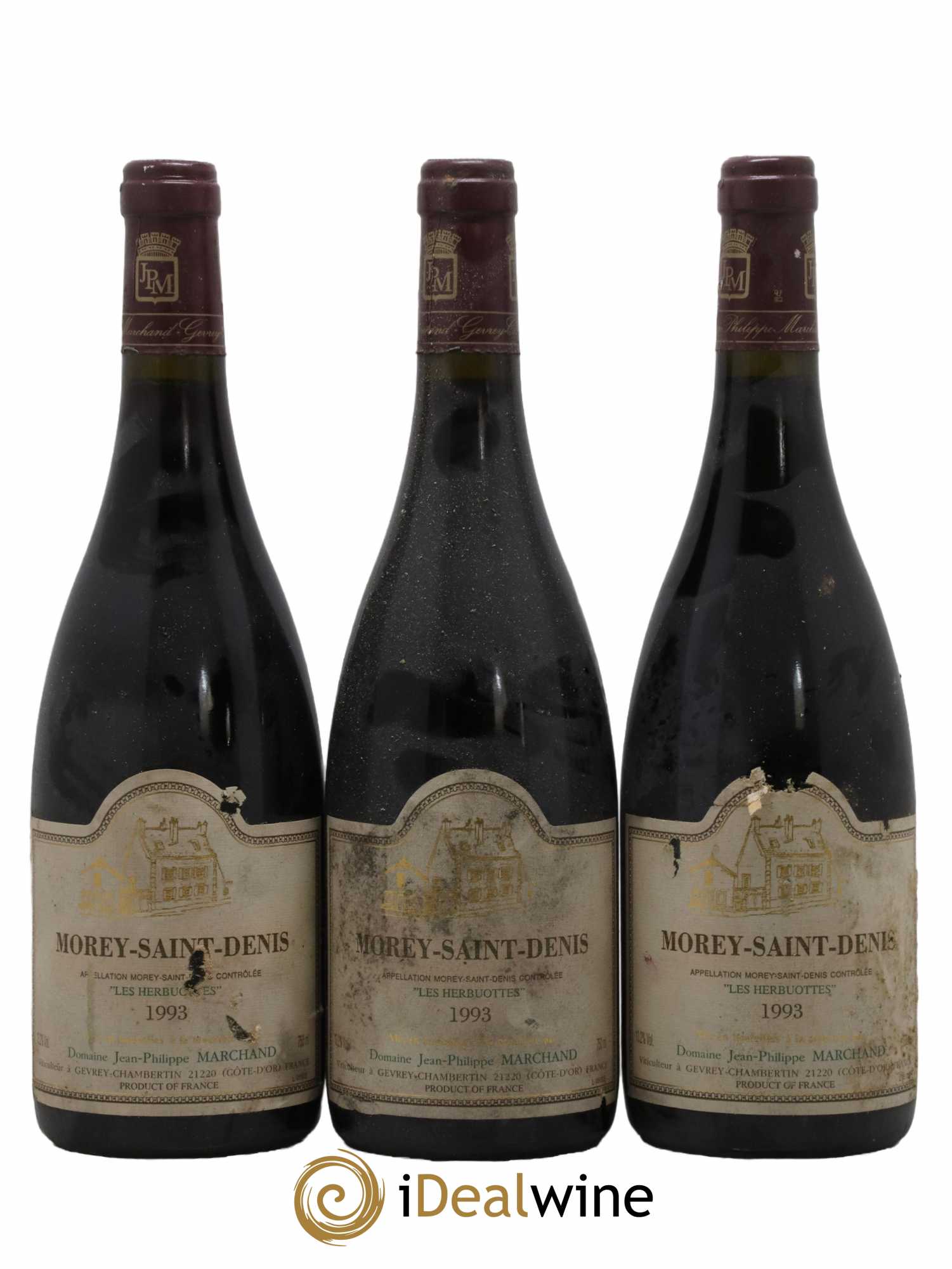 Morey-Saint-Denis Les Herbuottes Domaine Marchand 1993 - Lot de 3 bouteilles - 0