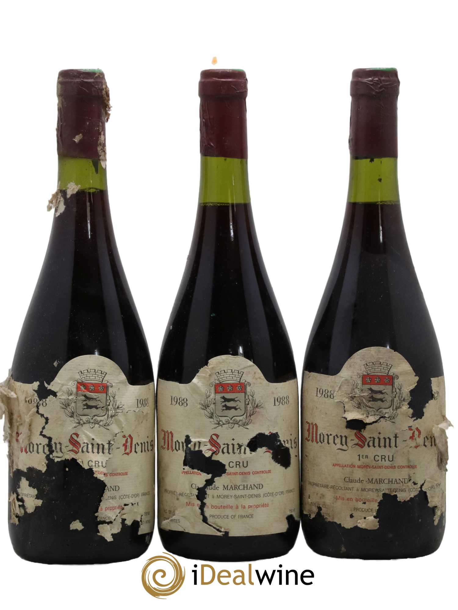 Morey-Saint-Denis 1er Cru Domaine Claude Marchand 1988 - Lot de 3 bouteilles - 0