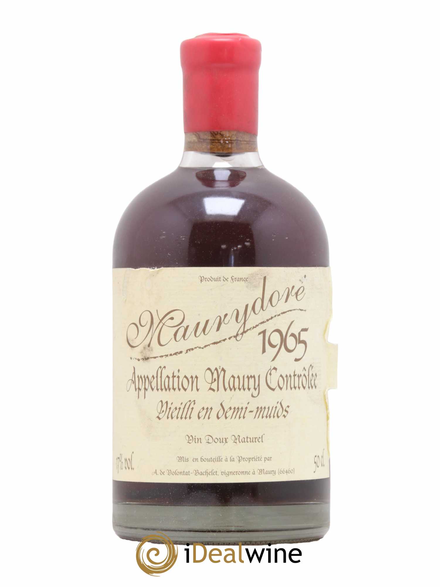 Maury Vin Doux Naturel Maury doré Vieilli en Demi Muids Domaine de la Coume du Roy 50cl 1965 - Lot de 1 bouteille - 0