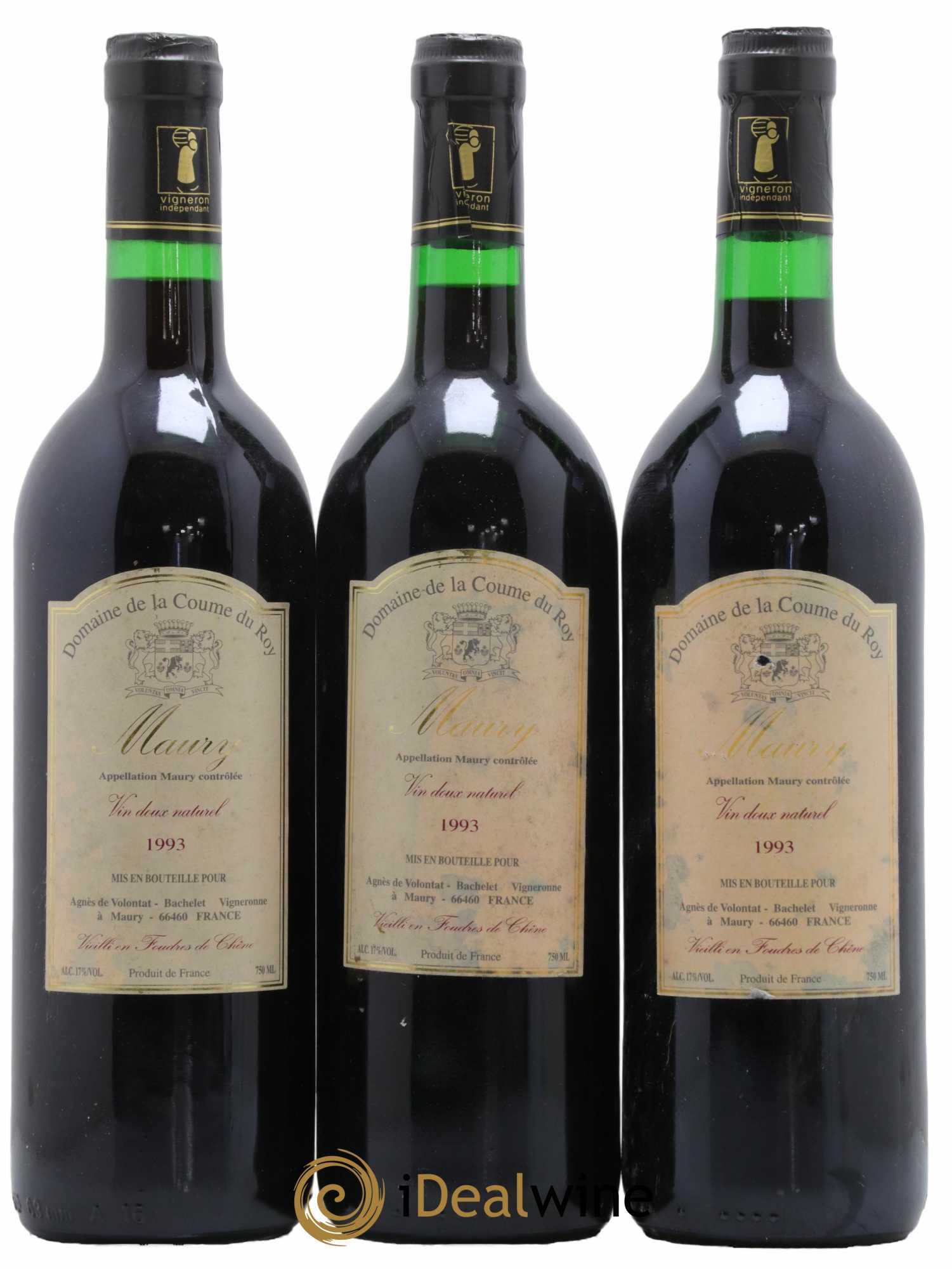 Maury Vin Doux Naturel Vieilli en Foudres de Chêne Domaine de la Coume du Roy 1993 - Lot de 3 bouteilles - 0