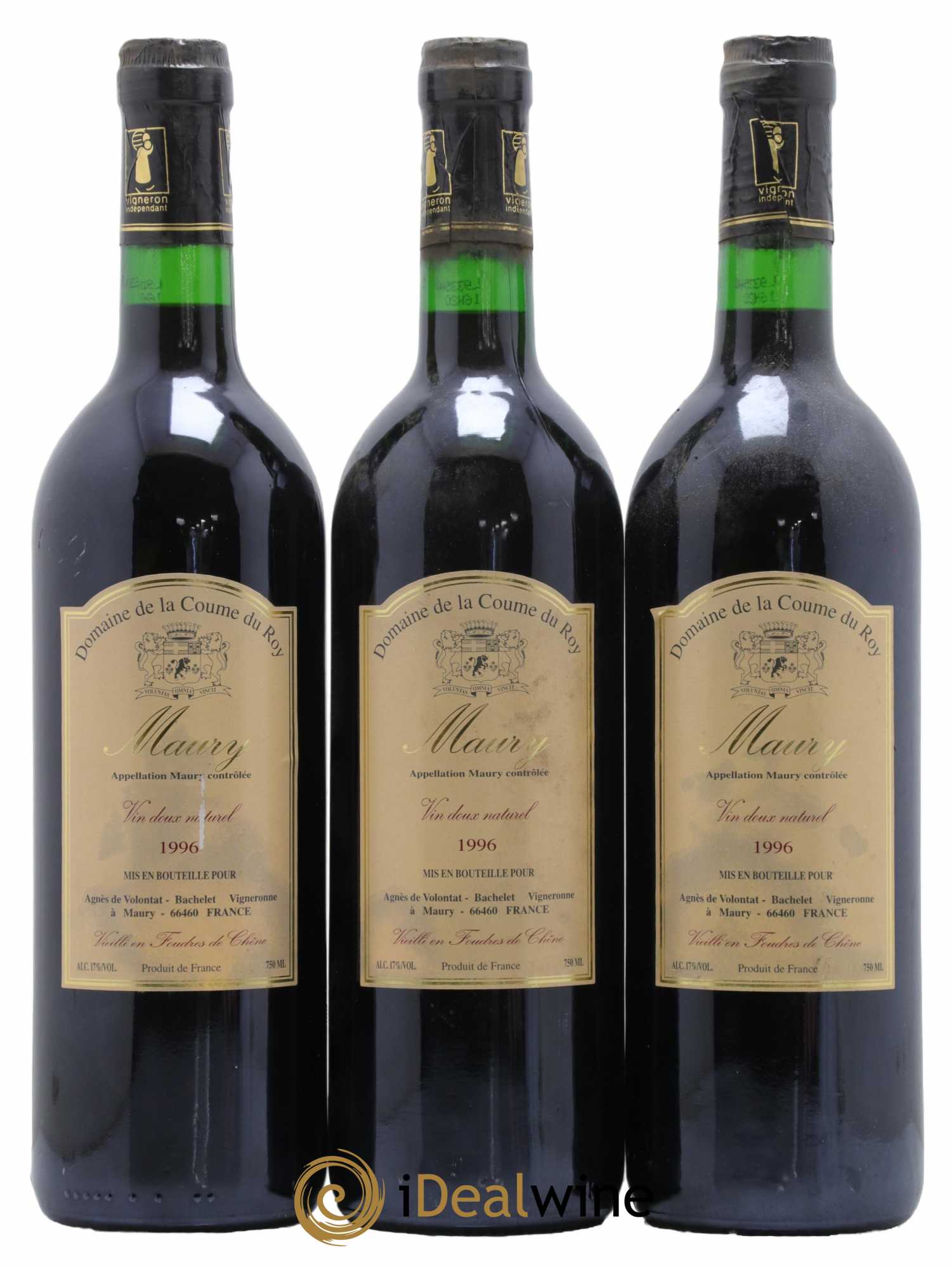 Maury Vin Doux Naturel Vieilli en Foudres de Chêne Domaine de la Coume du Roy 1996 - Lot de 3 bouteilles - 0