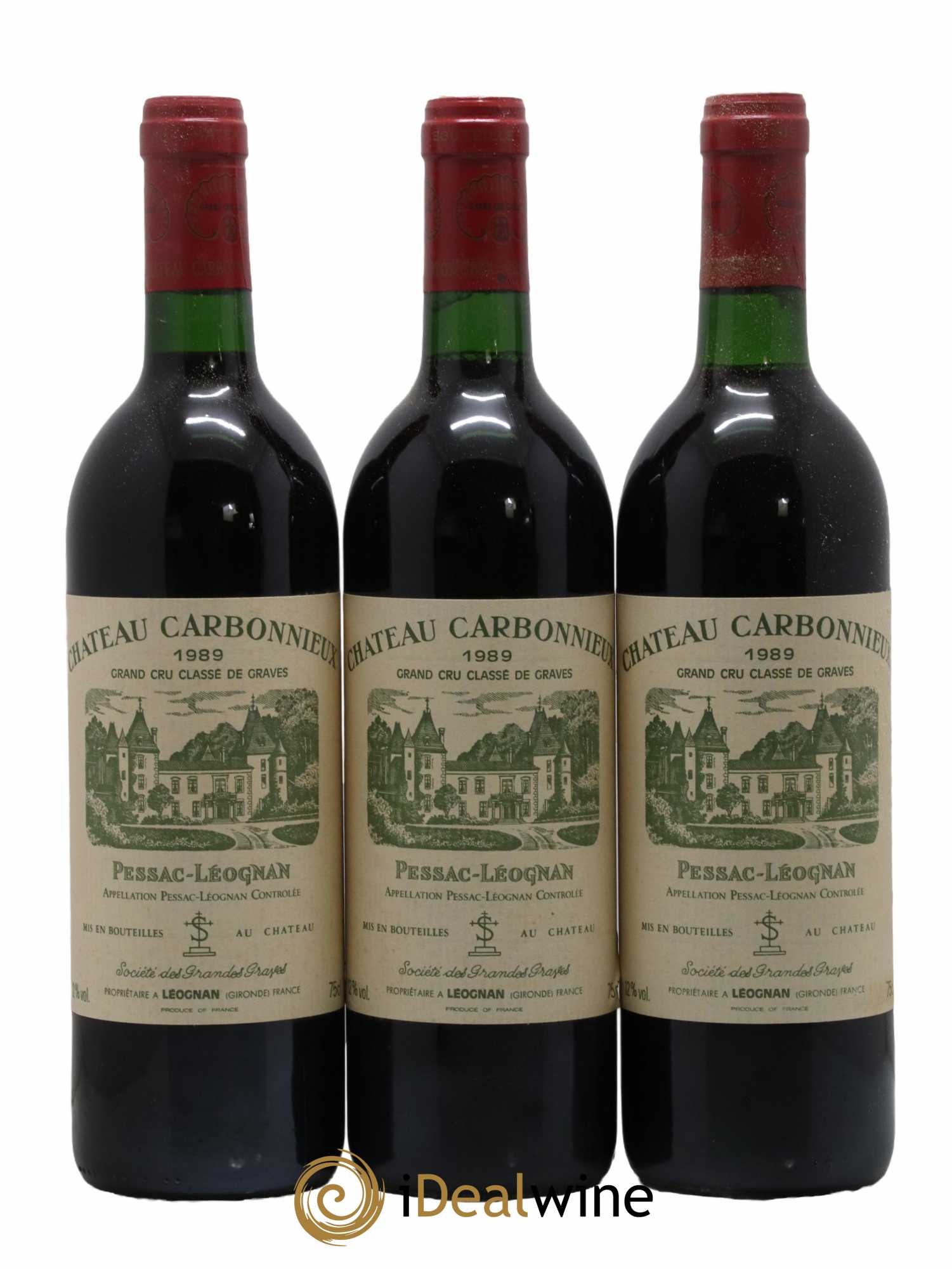 Château Carbonnieux Cru Classé de Graves 1989 - Lot de 3 bouteilles - 0