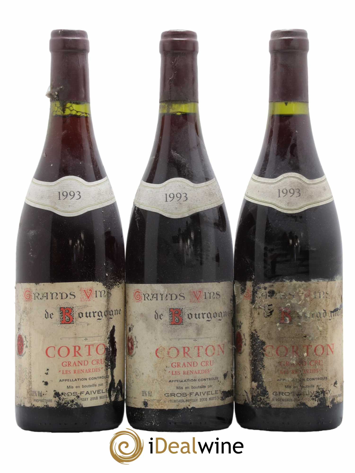 Corton Grand Cru Les Renardes Domaine Gros-Faiveley 1993 - Lot de 3 bouteilles - 0