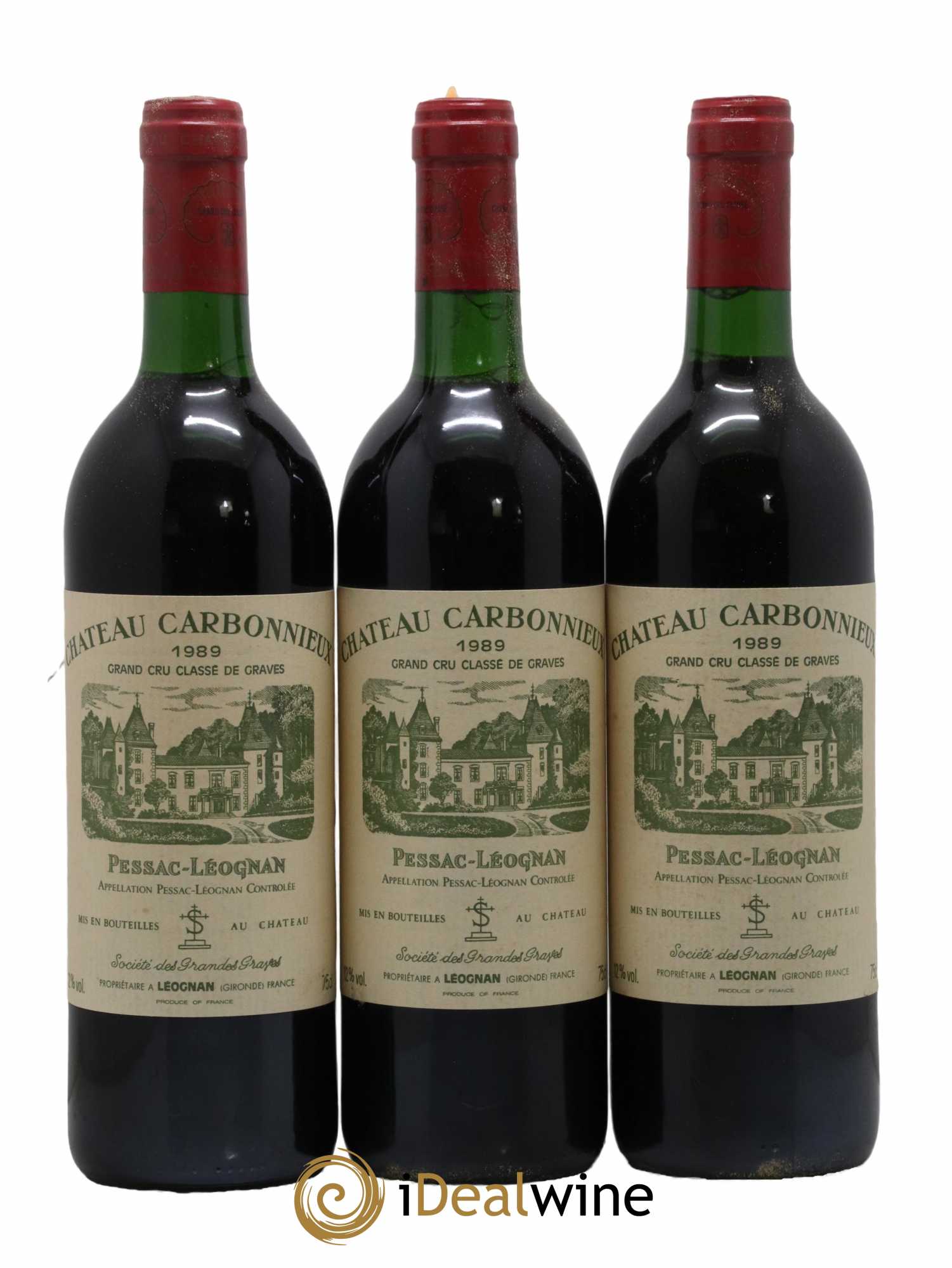 Château Carbonnieux Cru Classé de Graves 1989 - Lot de 3 bouteilles - 0