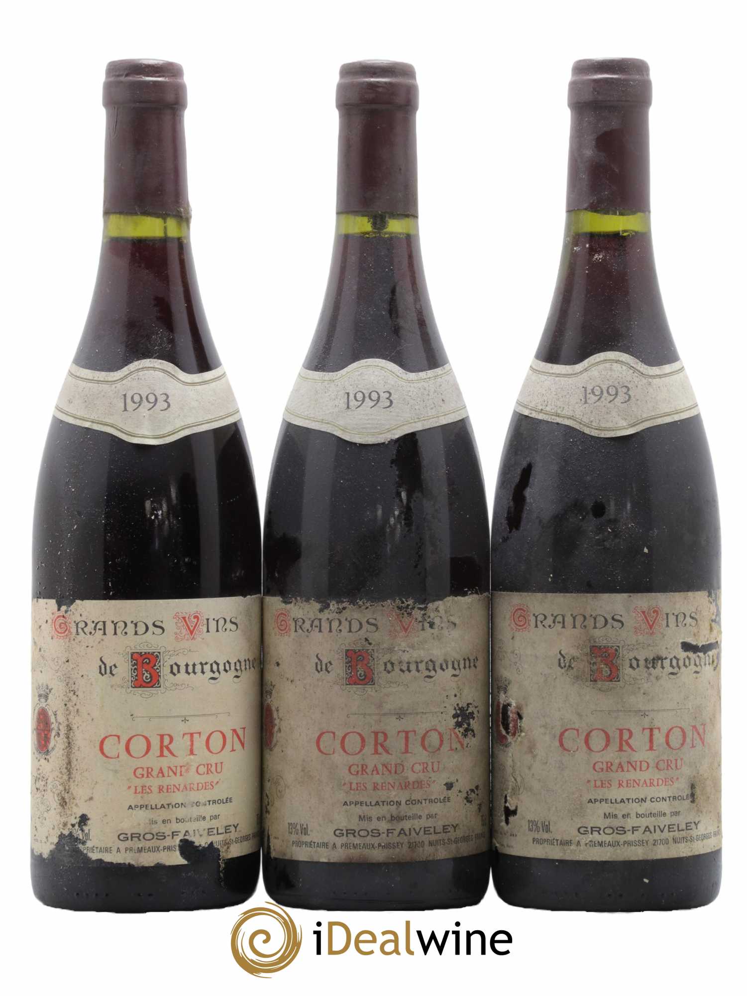 Corton Grand Cru Les Renardes Domaine Gros-Faiveley 1993 - Lot de 3 bouteilles - 0