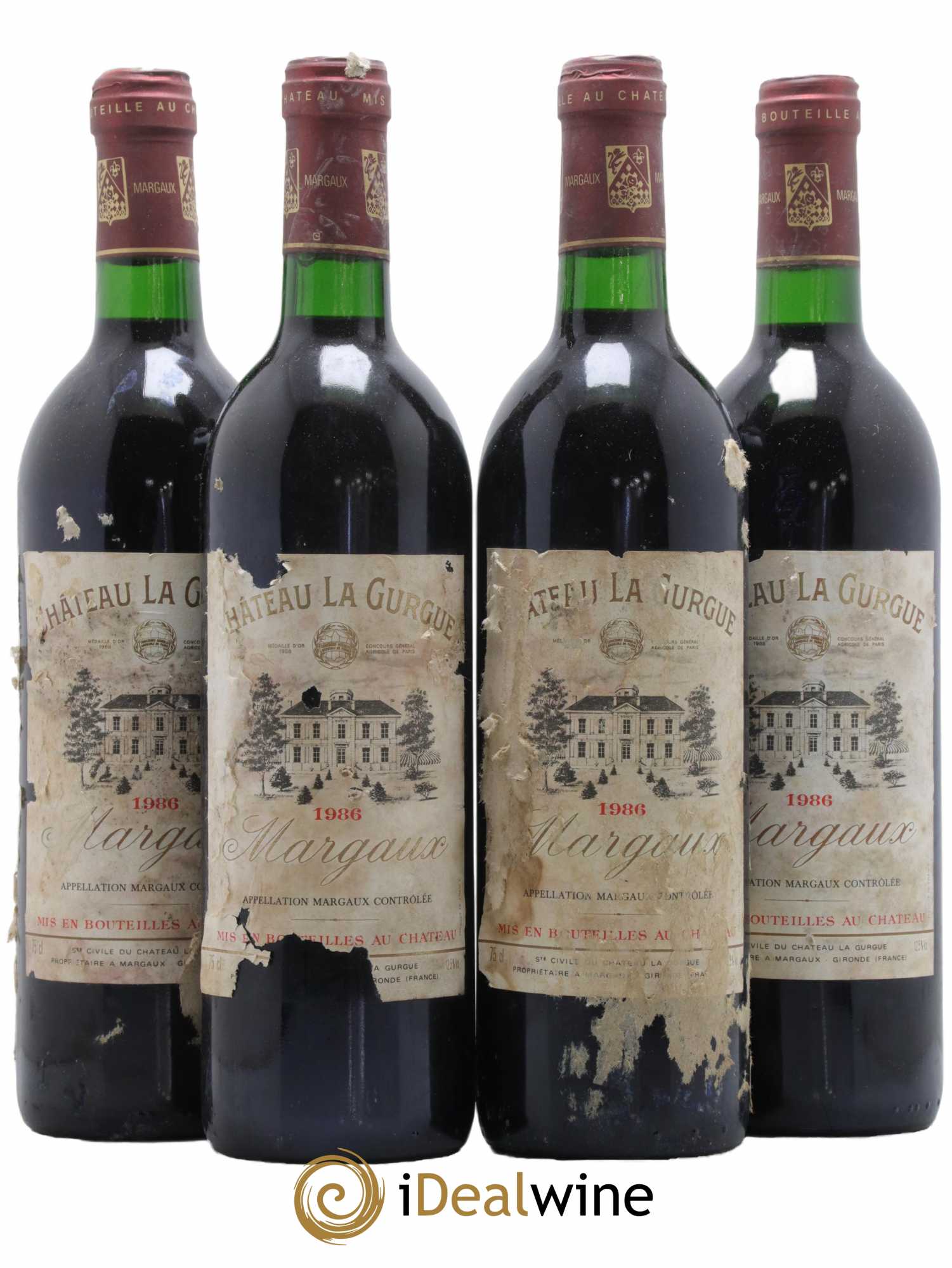 Château la Gurgue Cru Bourgeois 1986 - Lot de 4 bouteilles - 0