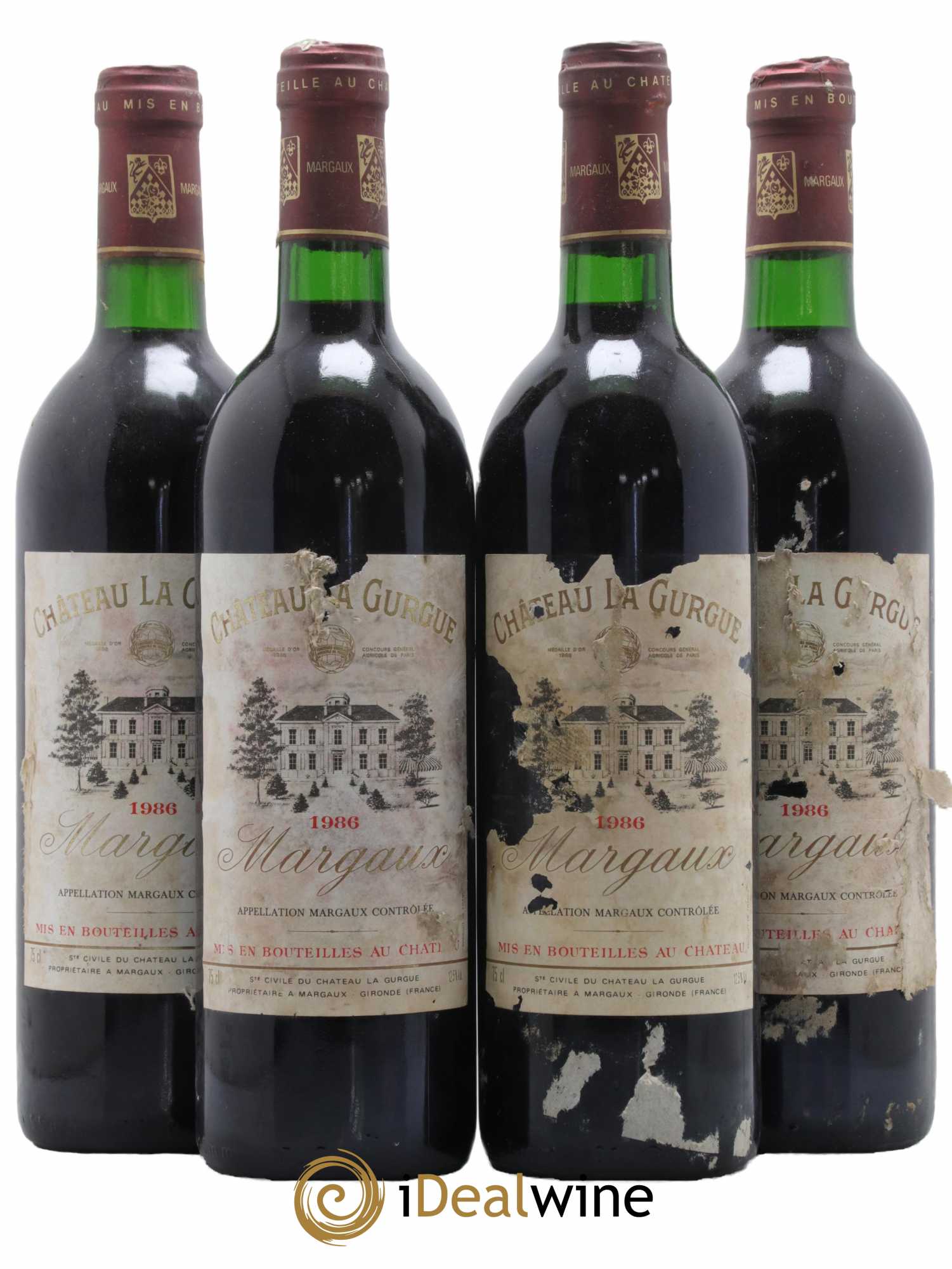 Château la Gurgue Cru Bourgeois 1986 - Lot de 4 bouteilles - 0