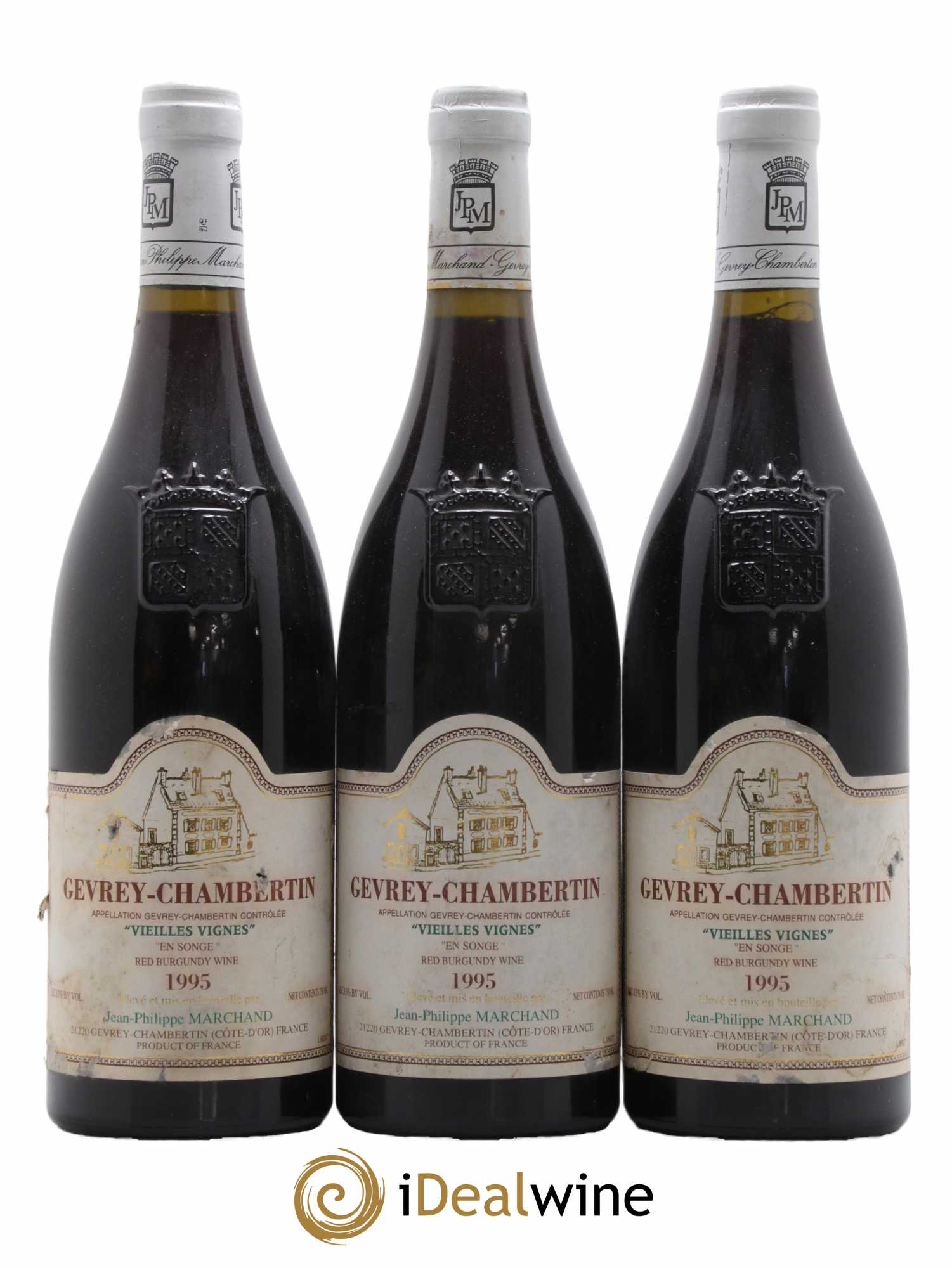 Gevrey-Chambertin En Songe Vieilles Vignes Domaine Jean-Philippe Marchand 1995 - Lot de 3 bouteilles - 0