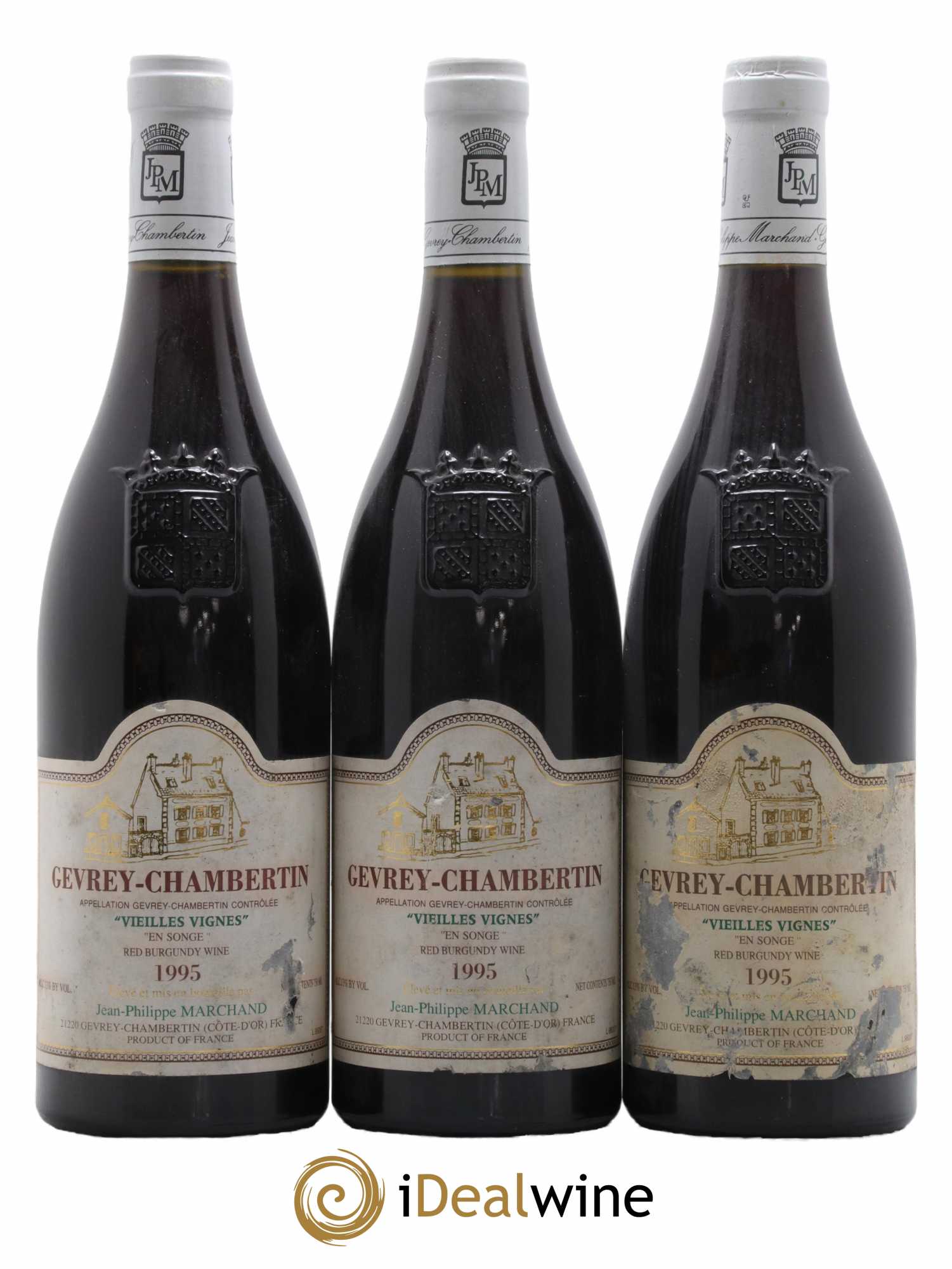 Gevrey-Chambertin En Songe Vieilles Vignes Domaine Jean-Philippe Marchand 1995 - Lotto di 3 bottiglie - 0