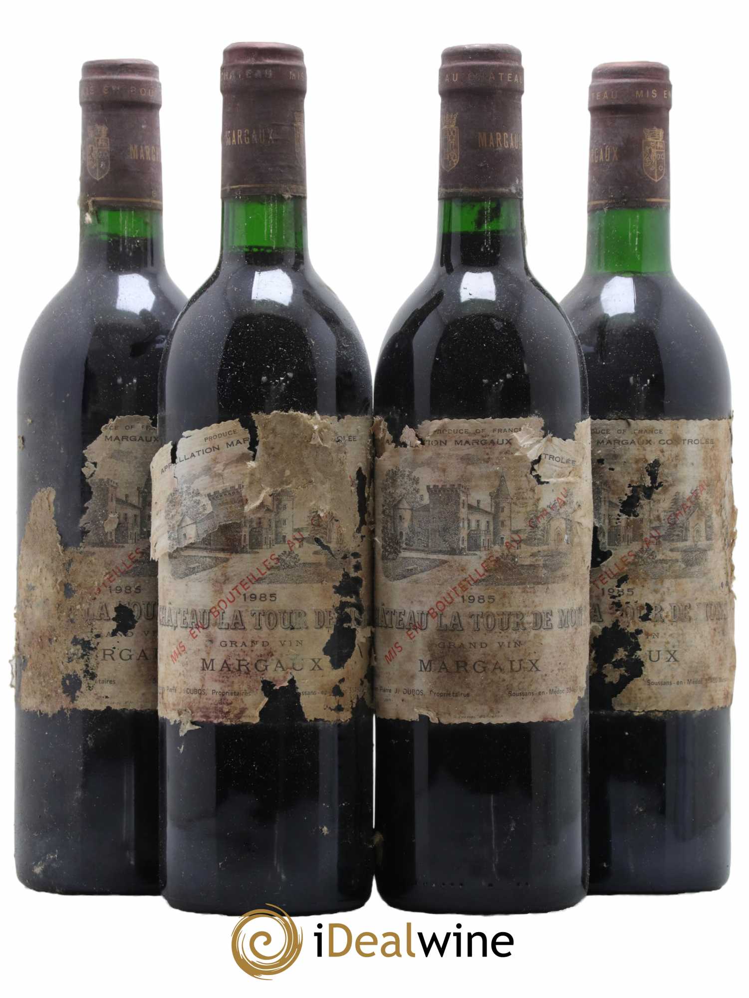 Château la Tour de Mons Cru Bourgeois 1985 - Lot de 4 bouteilles - 0
