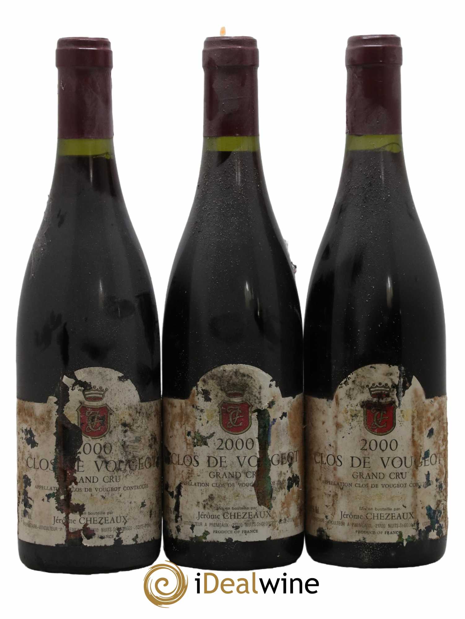 Clos de Vougeot Grand Cru Jérôme Chezeaux 2000 - Lot de 3 bouteilles - 0
