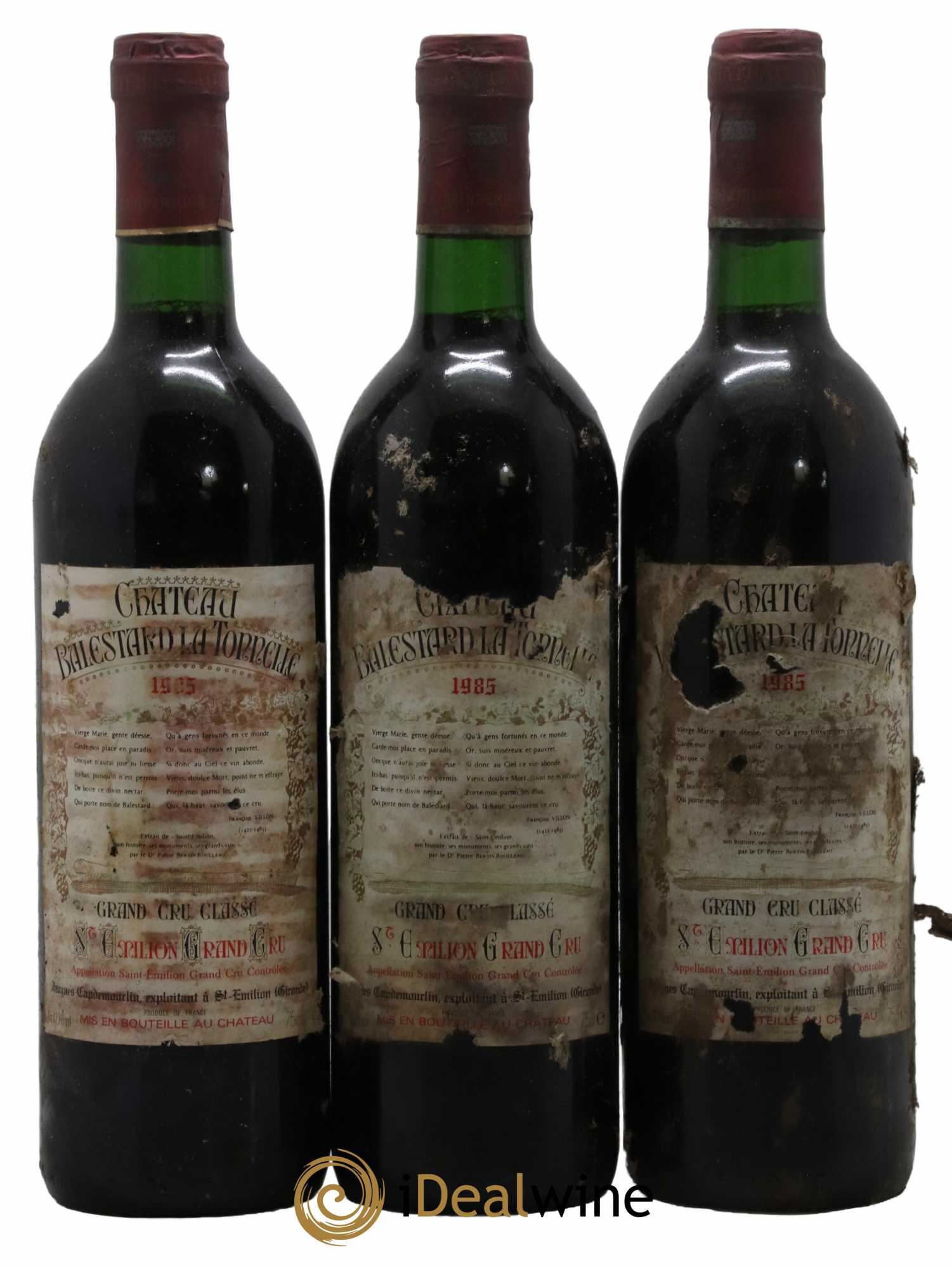 Château Balestard la Tonnelle Grand Cru Classé 1985 - Lot de 3 bouteilles - 0