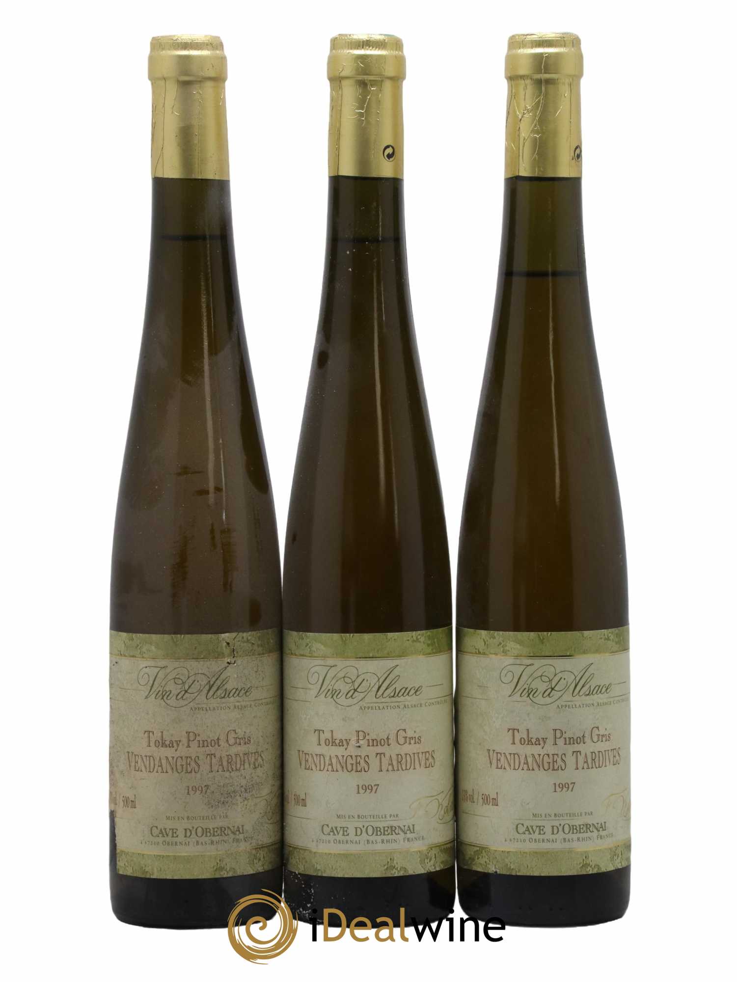 Pinot Gris (Tokay) Vendanges Tardives Cave d'Obernai 50cl 1997 - Lotto di 3 bottiglie - 0