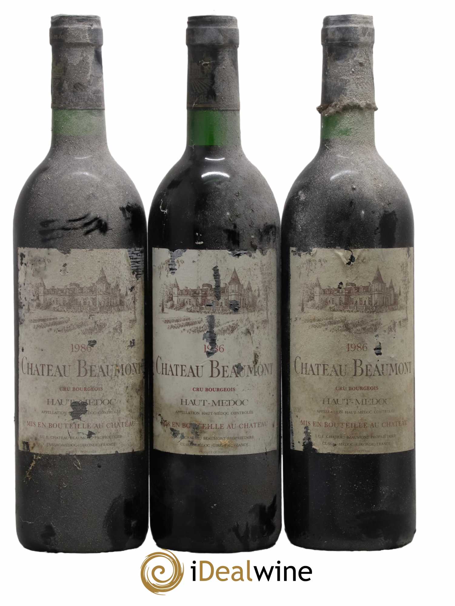 Château Beaumont Cru Bourgeois 1986 - Lot de 3 bouteilles - 0