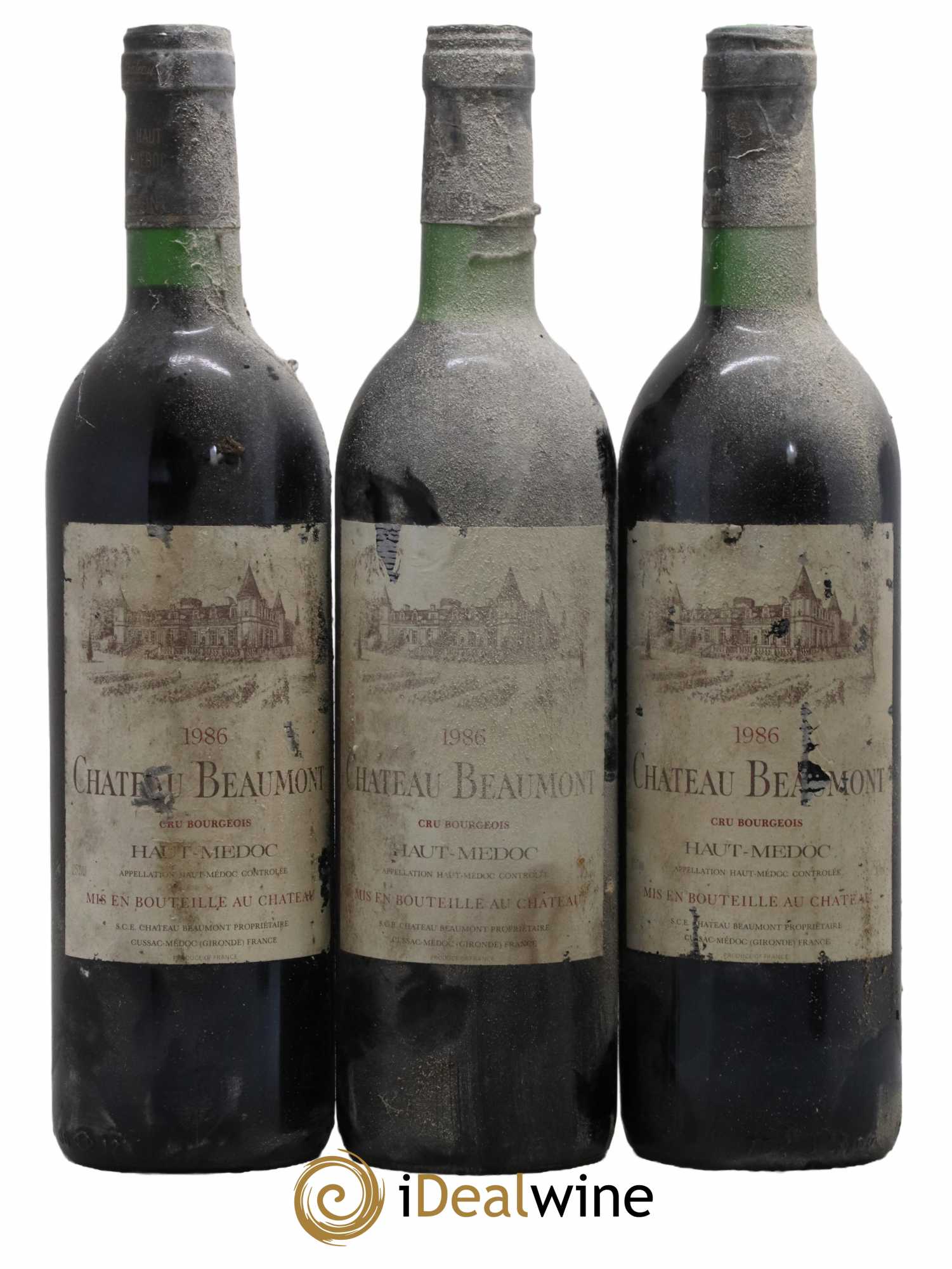 Château Beaumont Cru Bourgeois 1986 - Lot de 3 bouteilles - 0