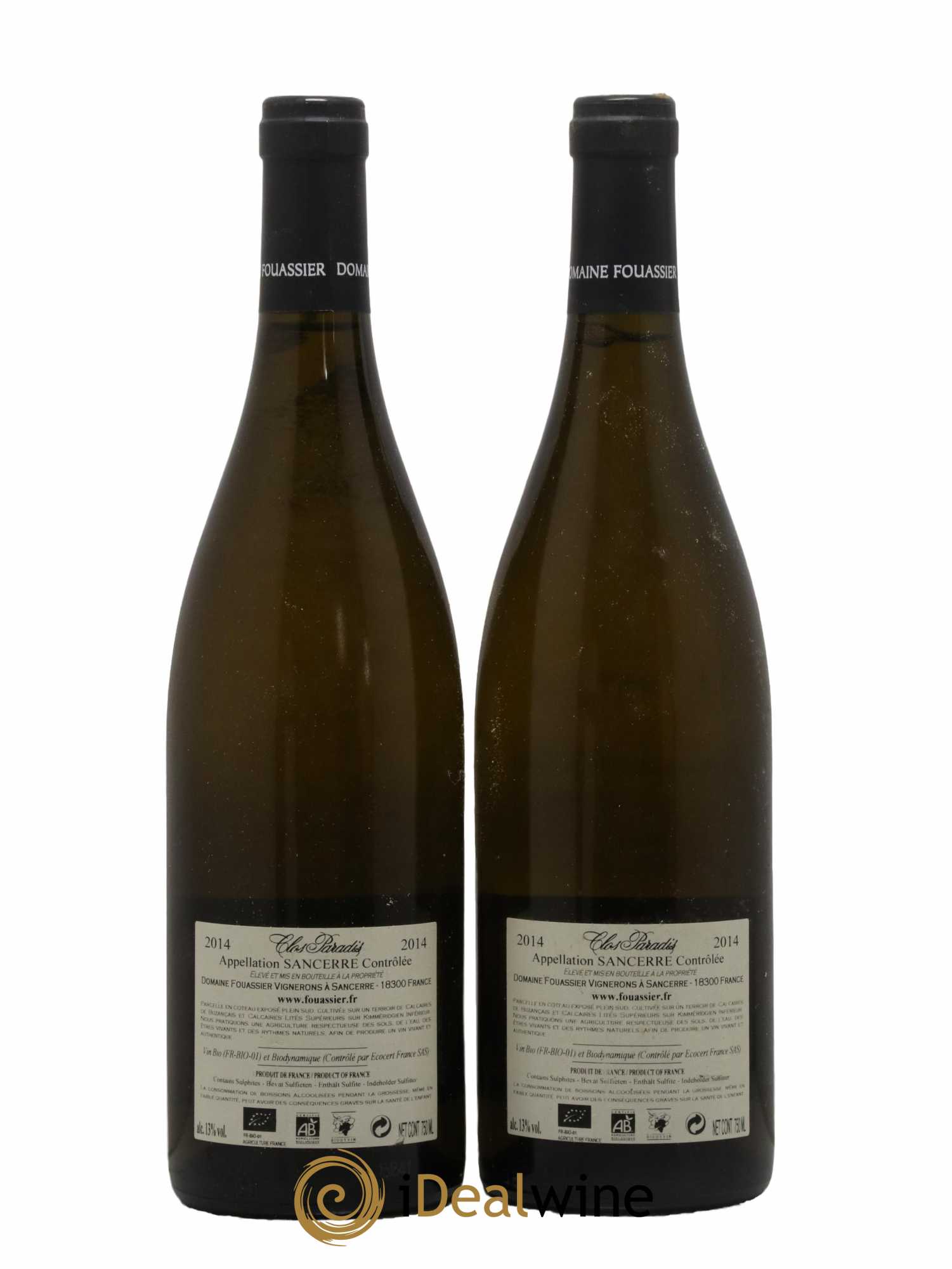 Sancerre Clos Paradis Fouassier (Domaine) 2014 - Lot de 2 bouteilles - 1