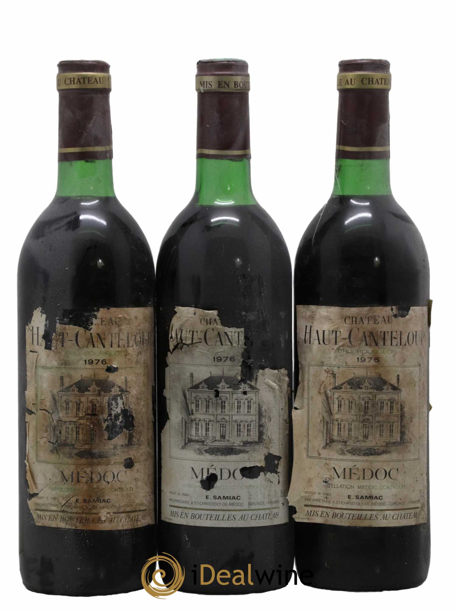 Château Haut Canteloup Cru Bourgeois 1976 - Lot de 3 bouteilles - 0