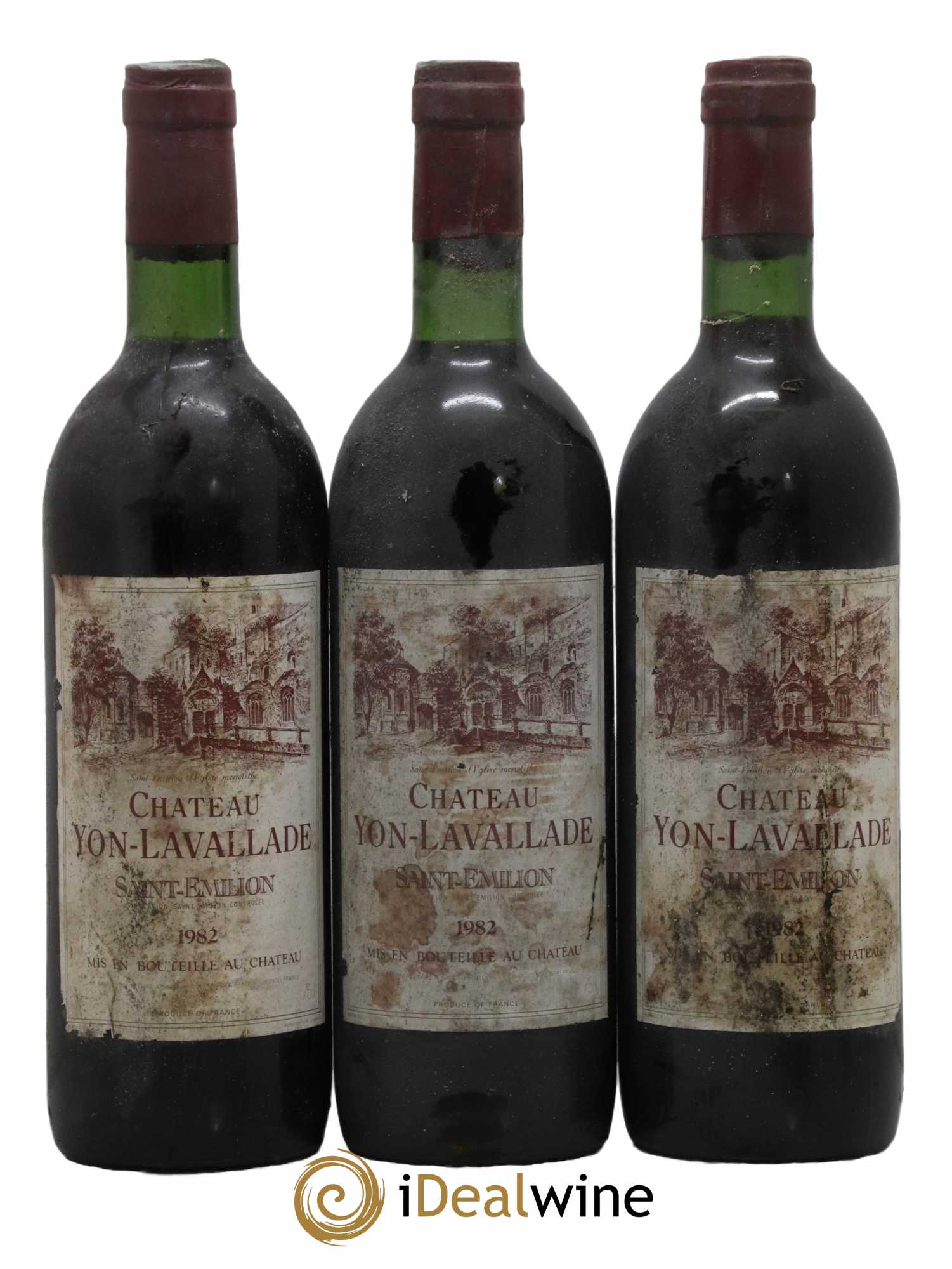 Saint-Émilion Château Yon Lavallade 1982 - Lot de 3 bouteilles - 0
