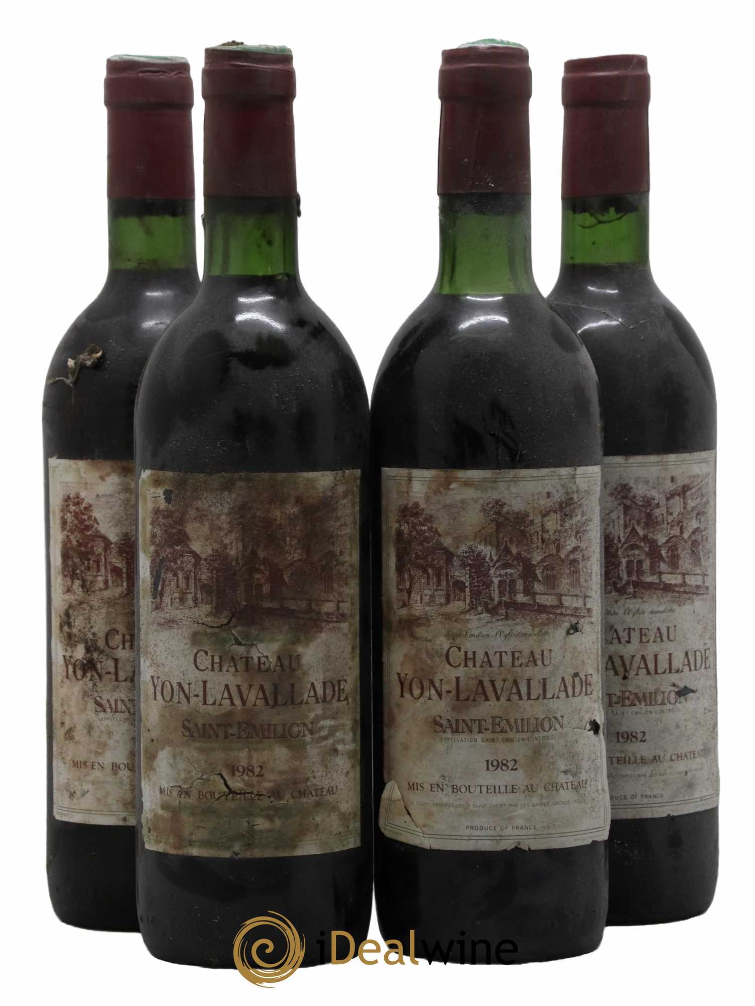 Saint-Émilion Château Yon Lavallade 1982 - Lot de 4 bouteilles - 0