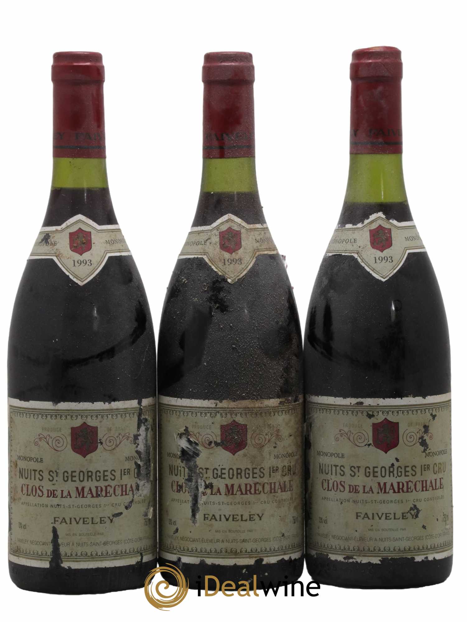 Nuits-Saint-Georges 1er Cru Clos de la Maréchale Faiveley 1993 - Lot de 3 bouteilles - 0