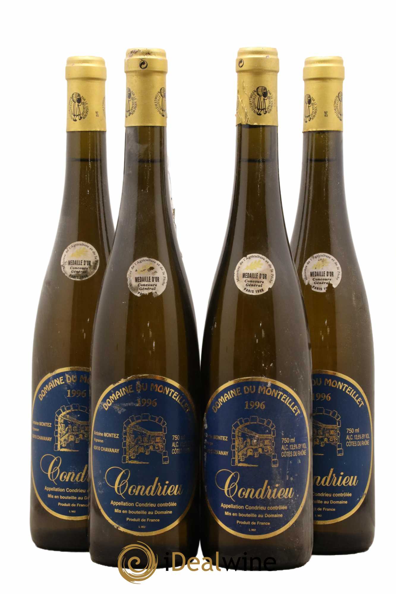 Condrieu Domaine du Monteillet 1996 - Lot de 4 bouteilles - 0