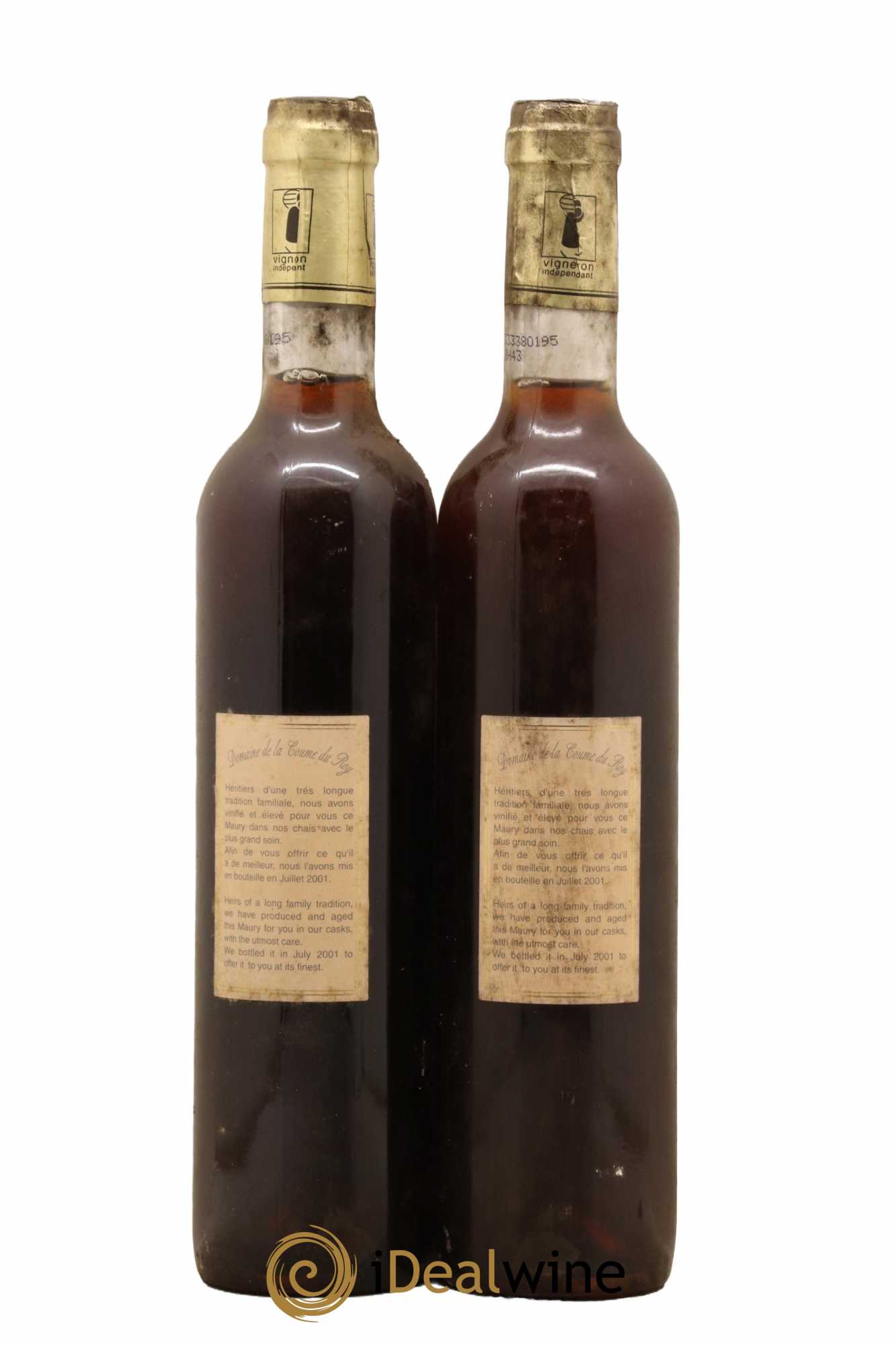 Maury Vin Doux Naturel Domaine de la Coume du Roy 50l 1925 - Lot de 2 bouteilles - 1