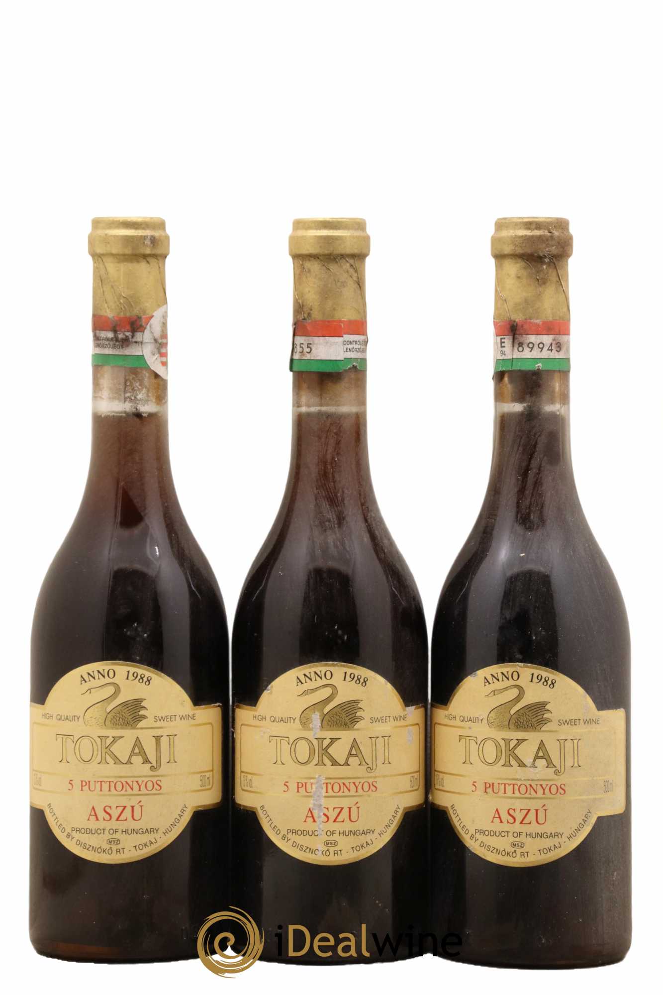 Tokaji Aszu 5 Puttonyos Disznoko 50Cl 1988 - Lotto di 3 bottiglie - 0