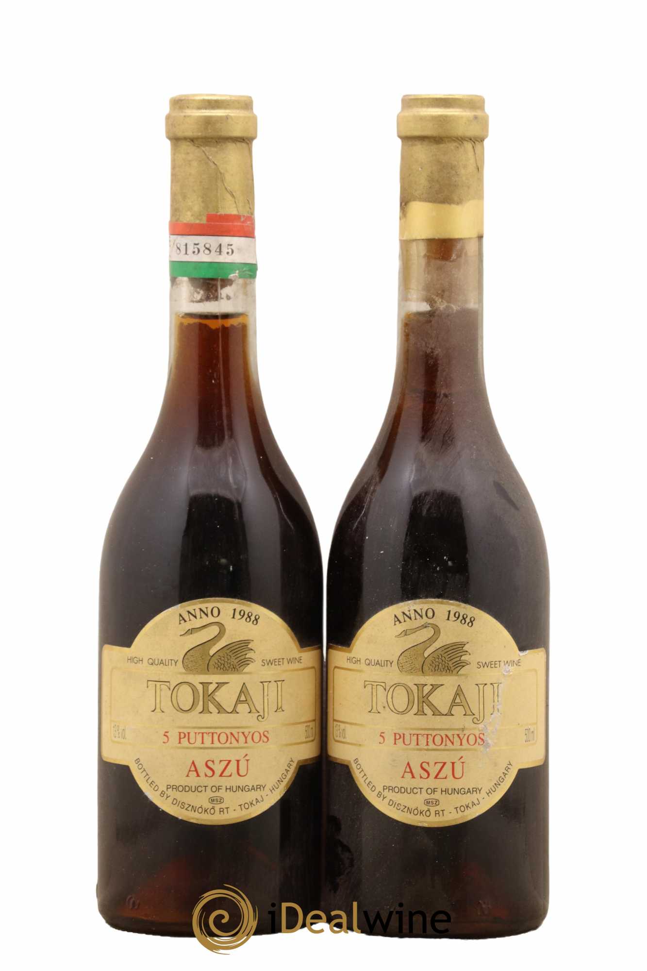 Tokaji Aszu 5 Puttonyos Disznoko 50Cl 1988 - Lotto di 2 bottiglie - 0