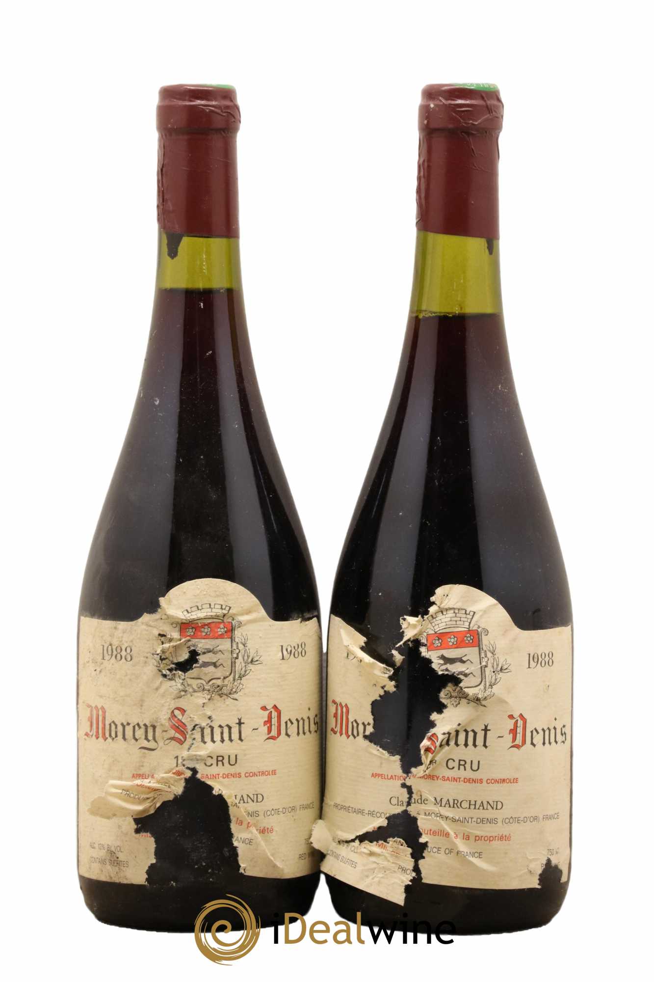 Morey-Saint-Denis 1er Cru Domaine Claude Marchand 1988 - Lot de 2 bouteilles - 0