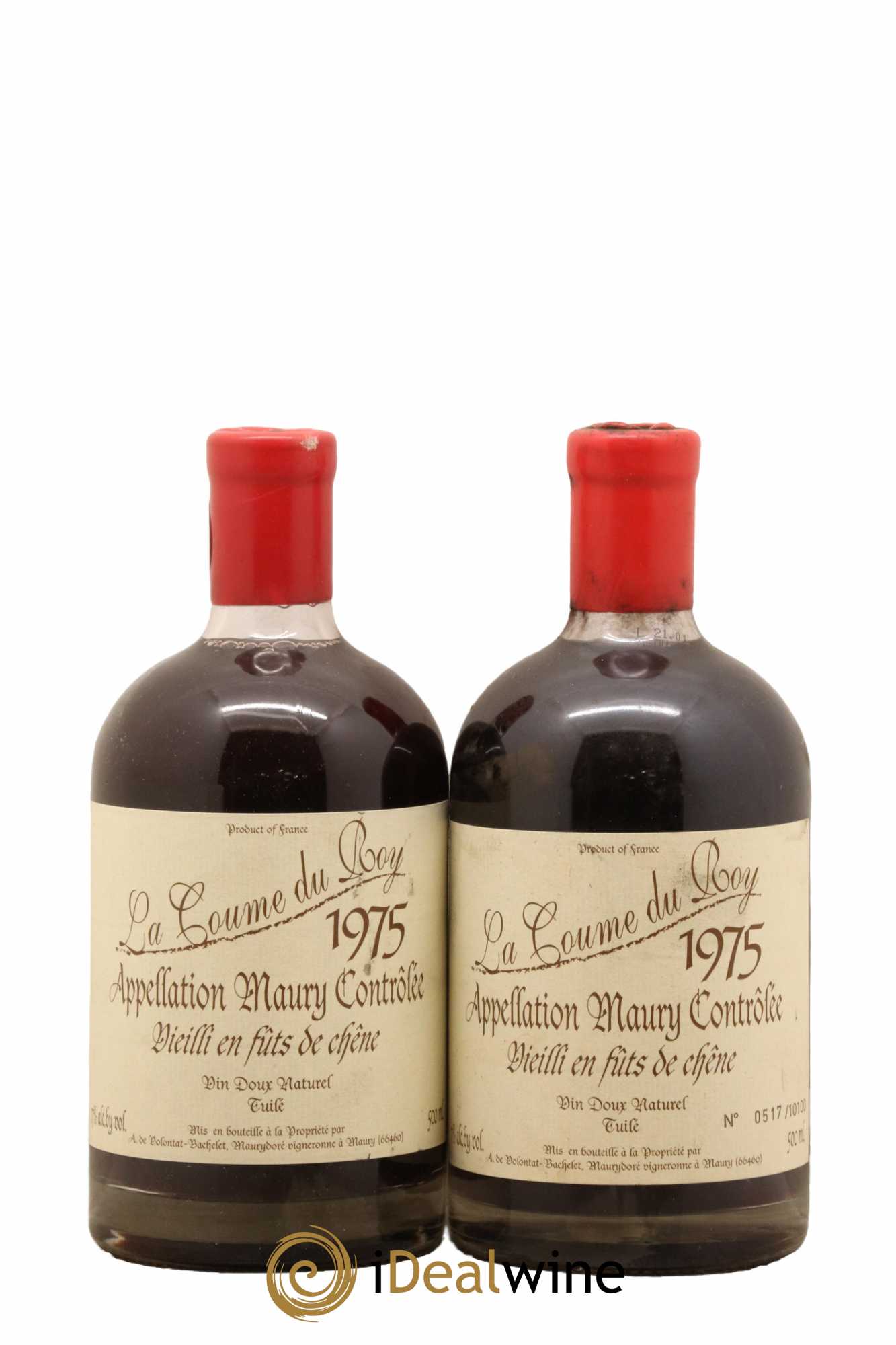 Maury Vin Doux Naturel Tuilé Vieilli en Fûts de Chêne Domaine de la Coume du Roy 50Cl 1975 - Lot de 2 bouteilles - 0