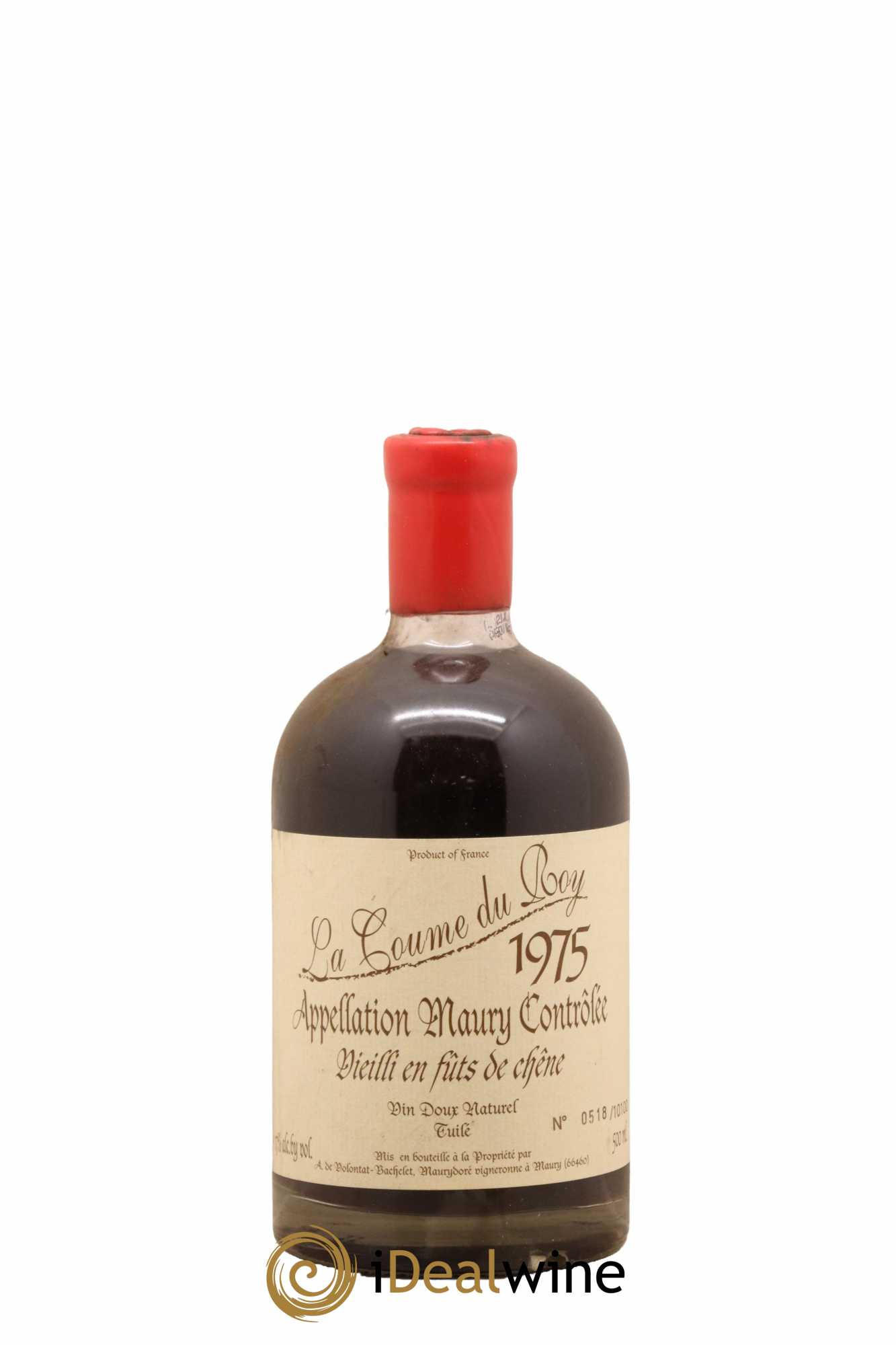 Maury Vin Doux Naturel Tuilé Vieilli en Fûts de Chêne Domaine de la Coume du Roy 50Cl 1975 - Lot de 1 bouteille - 0