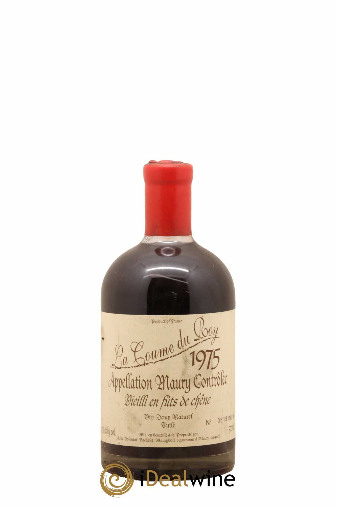 Maury Vin Doux Naturel Tuilé Vieilli en Fûts de Chêne Domaine de la Coume du Roy 50Cl 1975 - Lot de 1 bouteille - 0