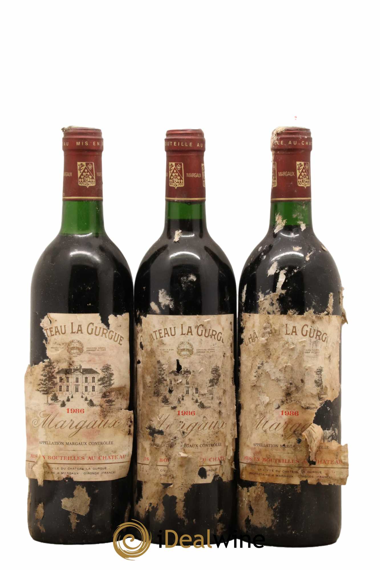 Château la Gurgue Cru Bourgeois 1986 - Lot de 3 bouteilles - 0
