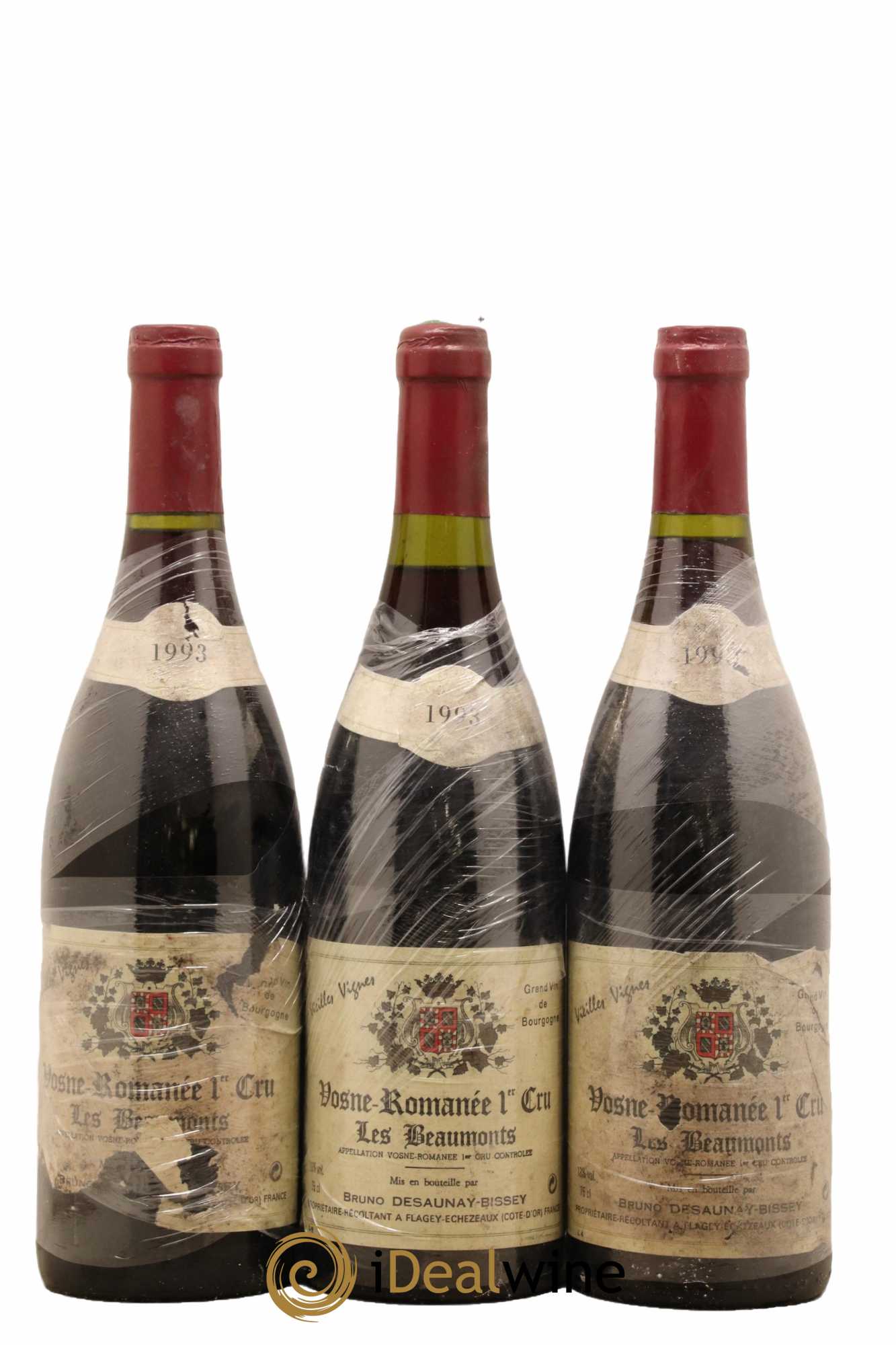 Vosne-Romanée 1er Cru Les Beaux Monts Vieilles Vignes Bruno Desauney-Bissey 1993 - Lot de 3 bouteilles - 0