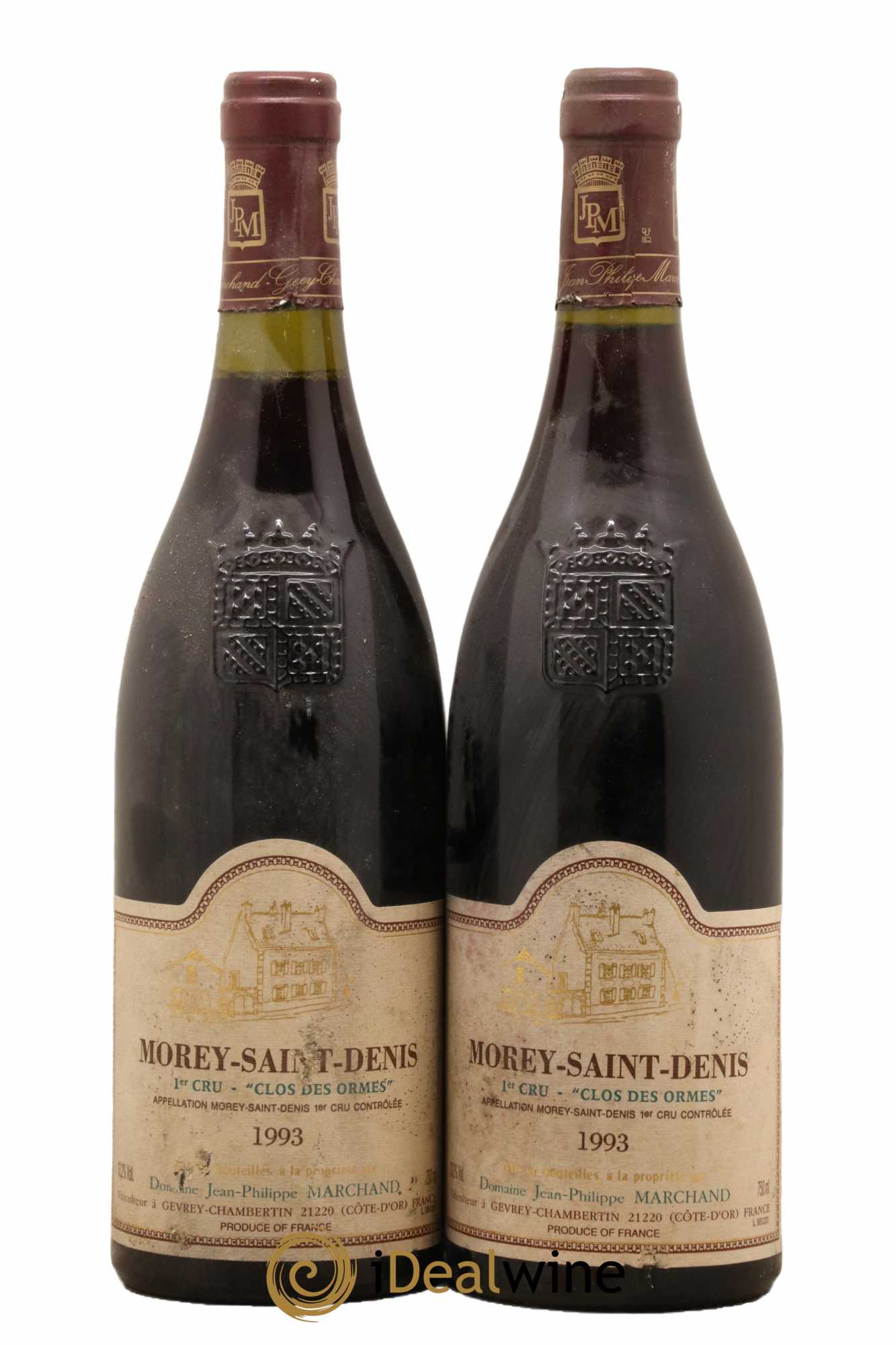 Morey-Saint-Denis 1er Cru Clos des Ormes Domaine Jean-Philippe Marchand 1993 - Lot de 2 bouteilles - 0