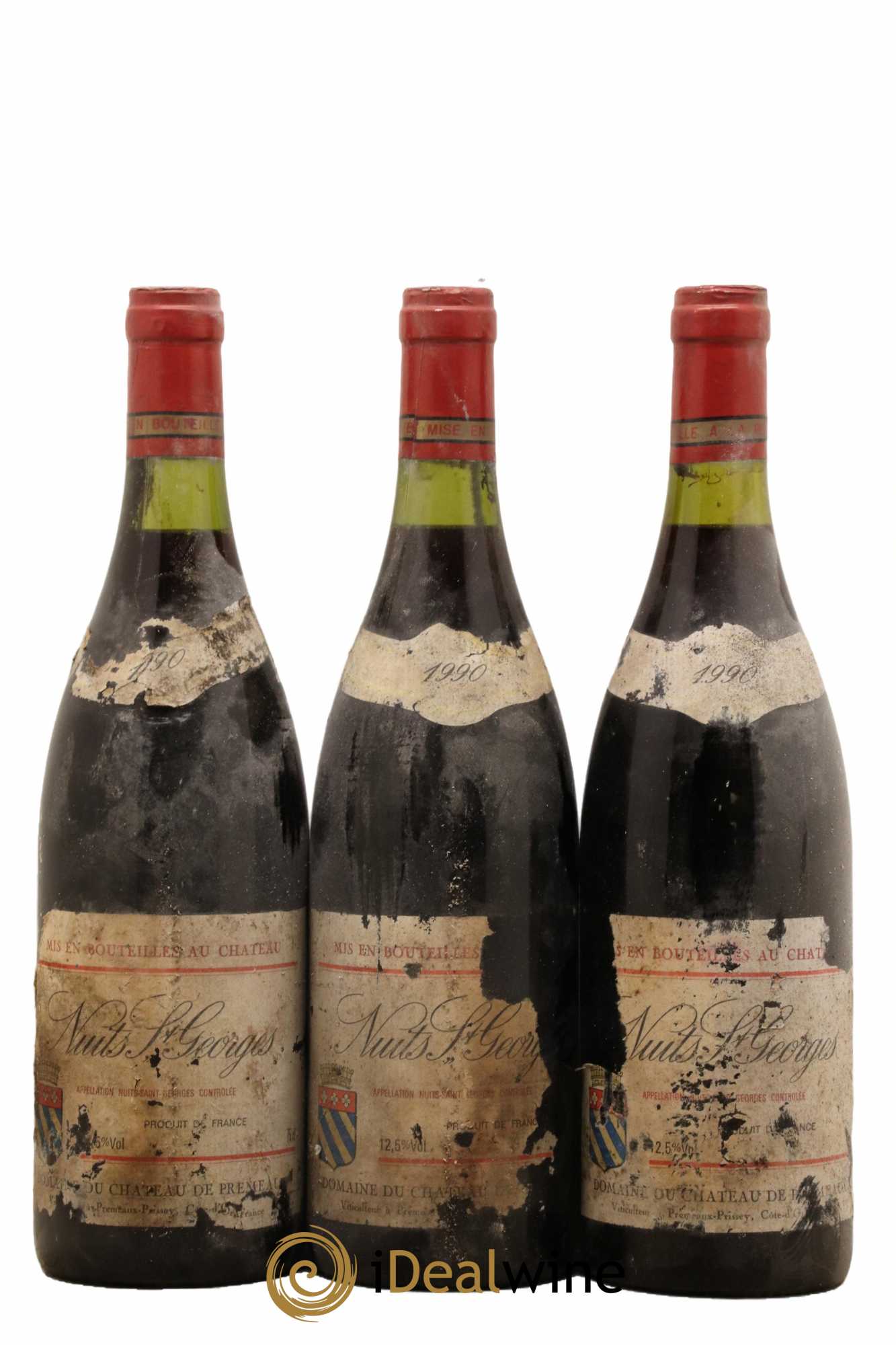 Nuits-Saint-Georges Château de Premeaux 1990 - Lot de 3 bouteilles - 0