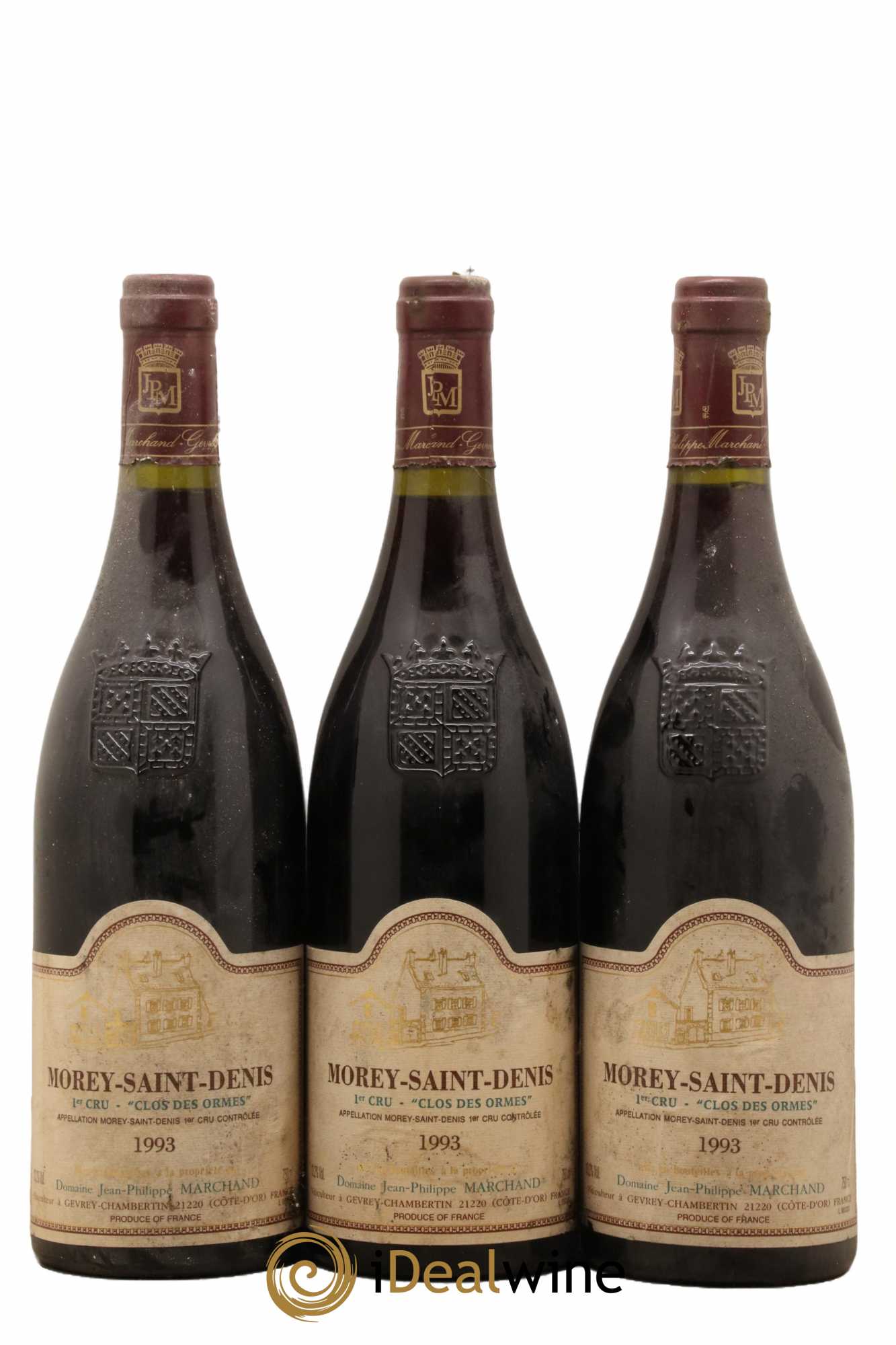 Morey-Saint-Denis 1er Cru Clos des Ormes Domaine Jean-Philippe Marchand 1993 - Lot de 3 bouteilles - 0