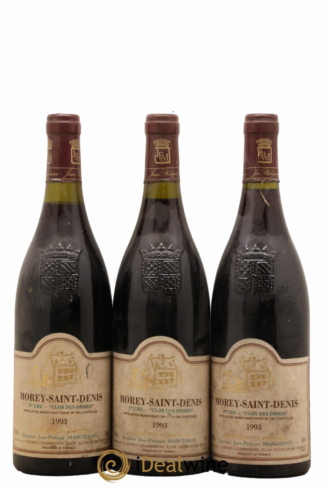 Morey-Saint-Denis 1er Cru Clos des Ormes Domaine Jean-Philippe Marchand 1993 - Lot de 3 bouteilles - 0