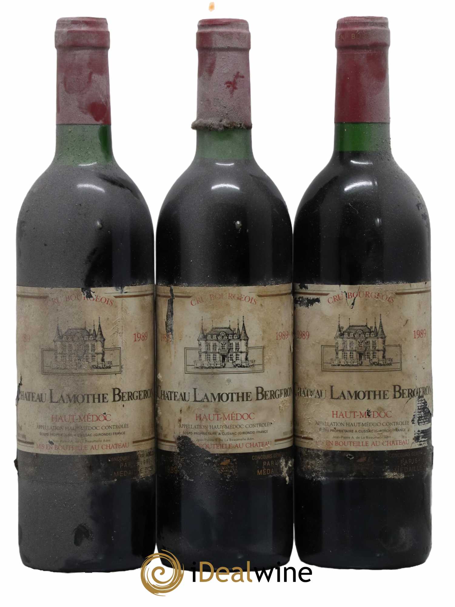 Château Lamothe Bergeron Cru Bourgeois 1989 - Lot de 3 bouteilles - 0