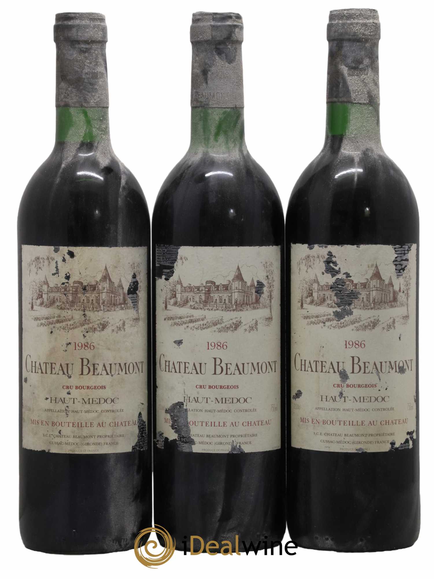 Château Beaumont Cru Bourgeois 1986 - Lot de 3 bouteilles - 0
