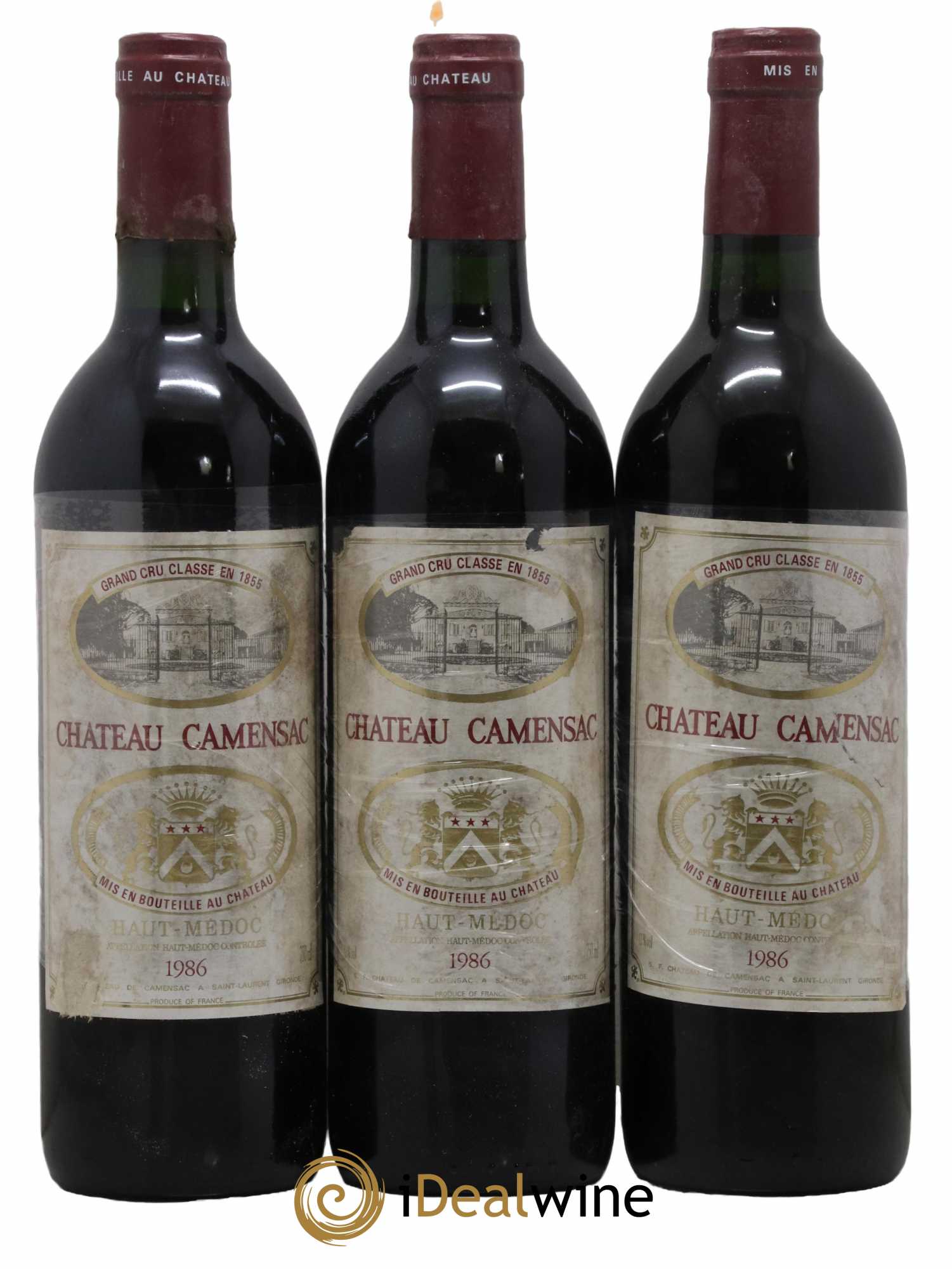 Château Camensac 5ème Grand Cru Classé 1986 - Lot de 3 bouteilles - 0