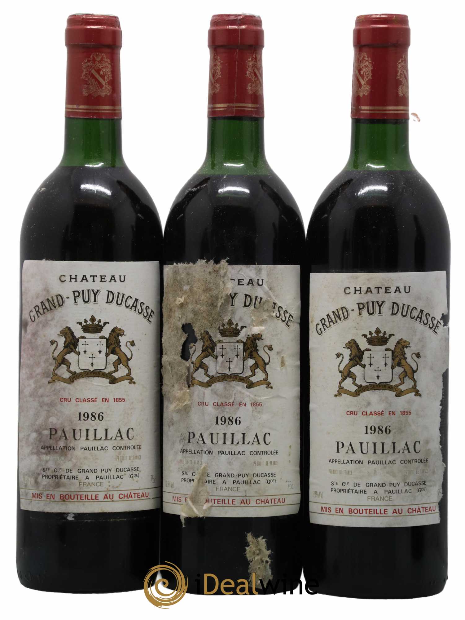 Château Grand Puy Ducasse 5ème Grand Cru Classé 1986 - Posten von 3 Flaschen - 0
