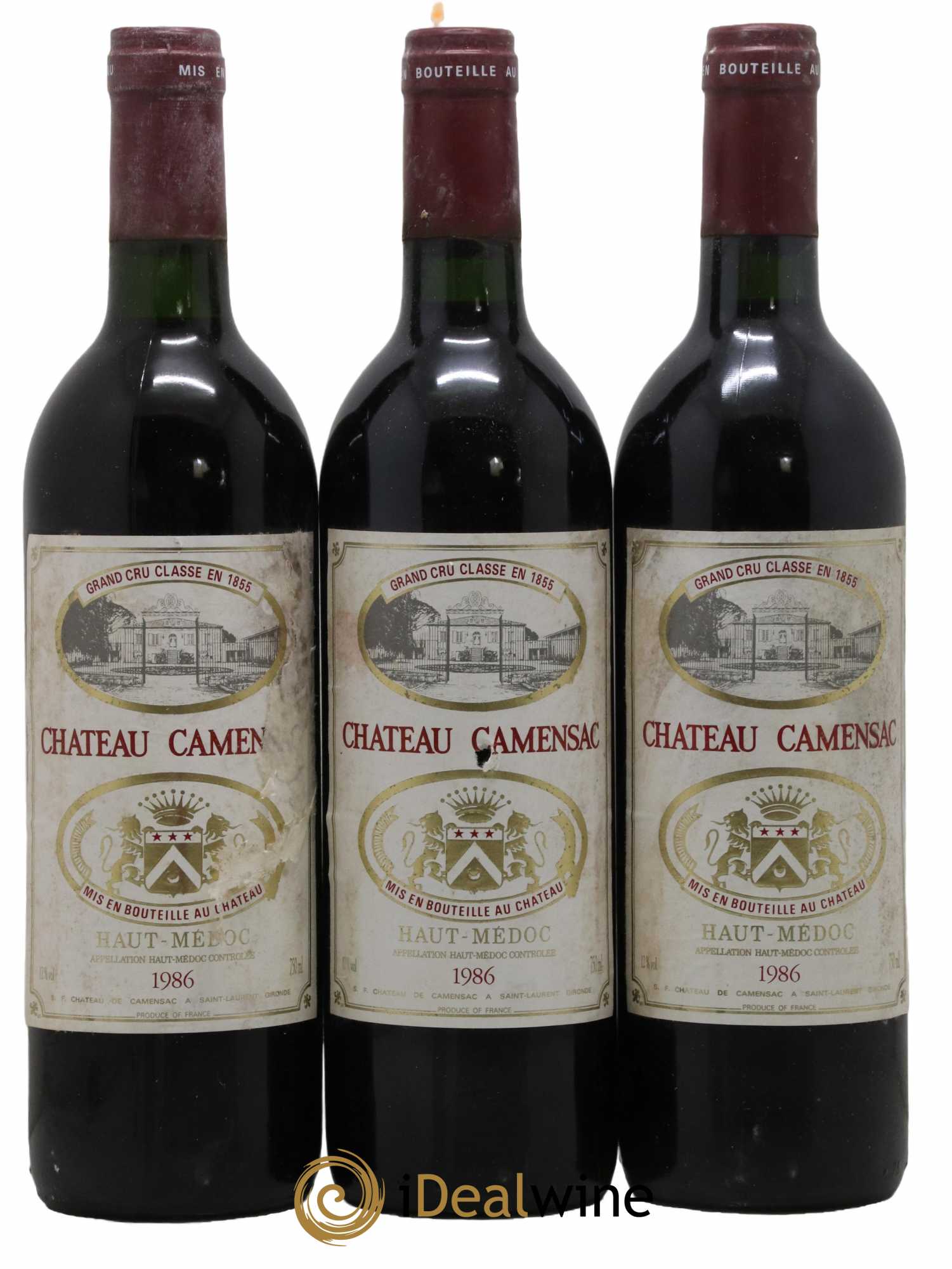 Château Camensac 5ème Grand Cru Classé 1986 - Lot de 3 bouteilles - 0