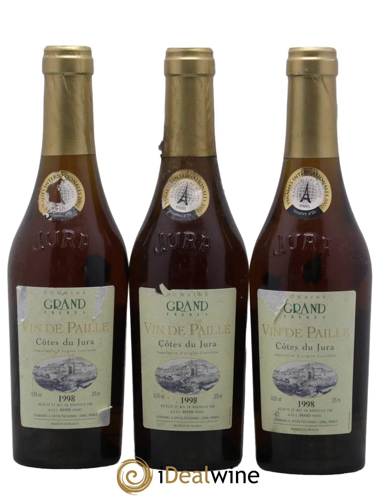Côtes du Jura Vin de Paille Domaine Grand Frères 1998 - Posten von 3 Demi-Flaschen - 0